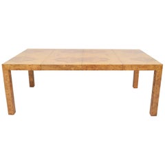 Milo Baughman Olivewood Burl Parsons Dining Table