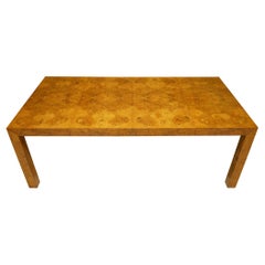 Milo Baughman Olivewood Burl Parsons Dining Table