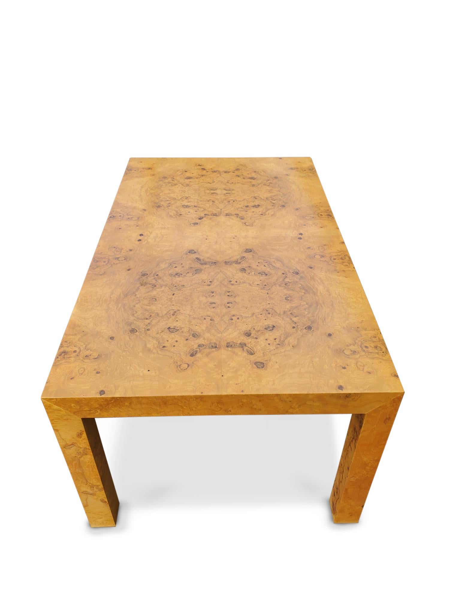 Milo Baughman Olivewood Extension Dining Table  For Sale 9