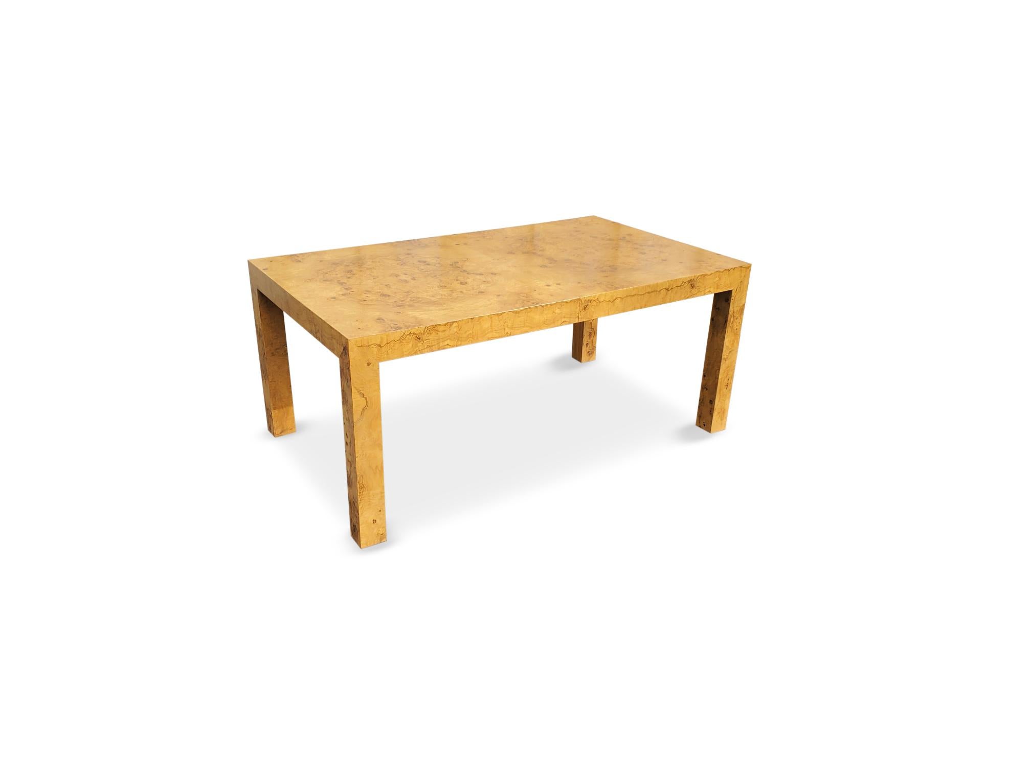 Mid-Century Modern Milo Baughman Olivewood Extension Dining Table  For Sale
