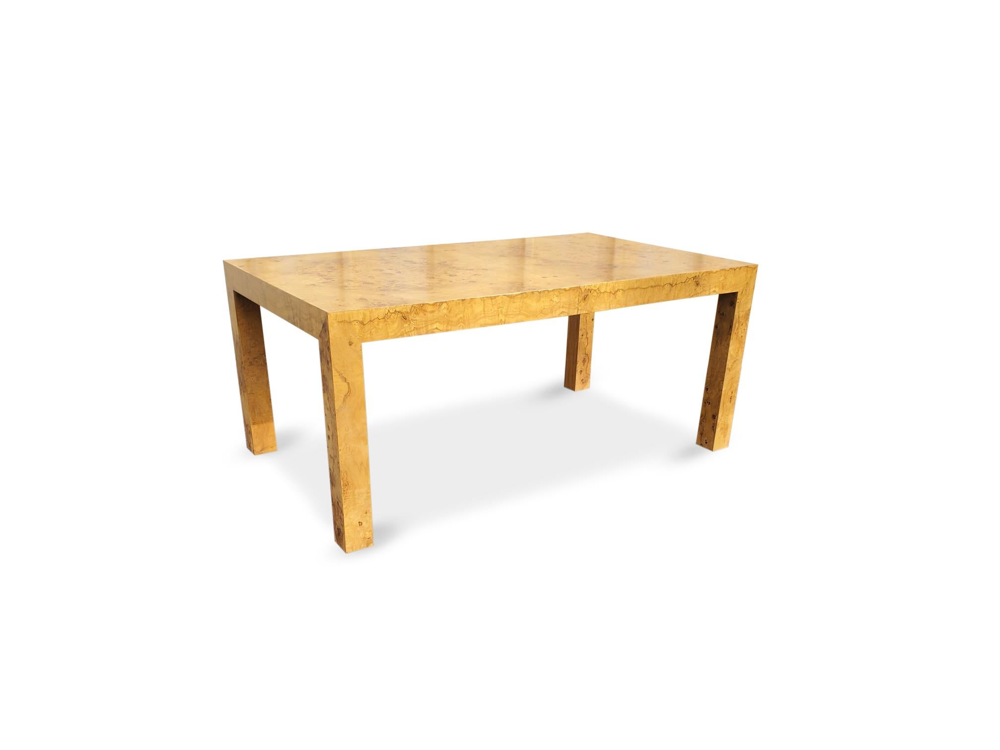 Milo Baughman Olivewood Extension Dining Table  In Good Condition For Sale In Middlesex, NJ
