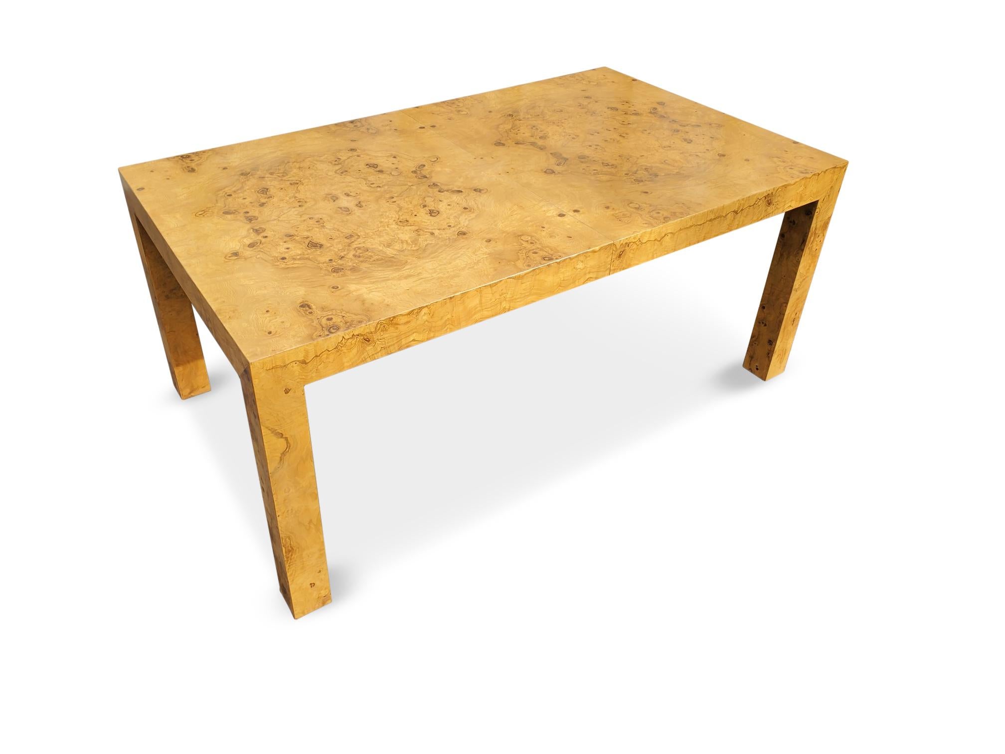 20th Century Milo Baughman Olivewood Extension Dining Table  For Sale