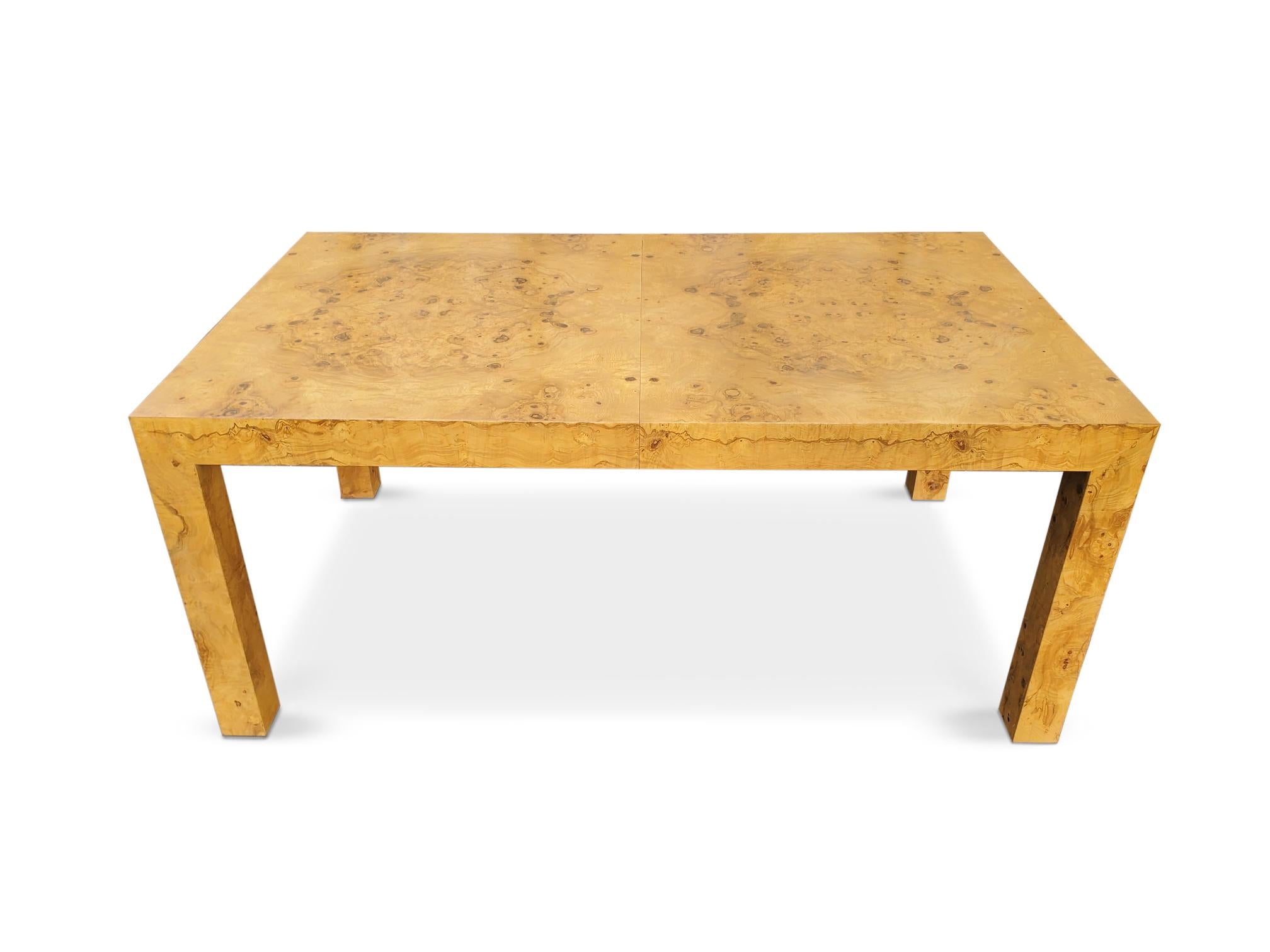Milo Baughman Olivewood Extension Dining Table  For Sale 1