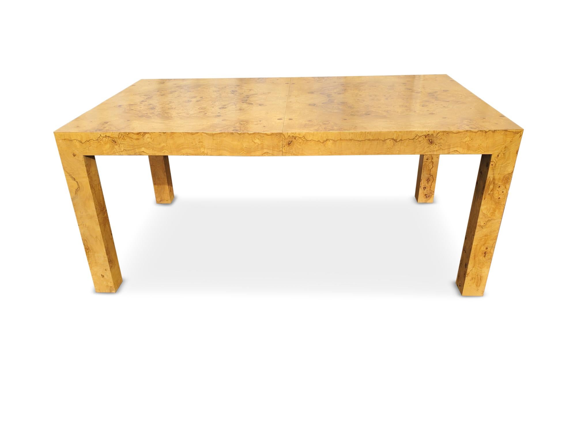 Milo Baughman Olivewood Extension Dining Table  For Sale 2
