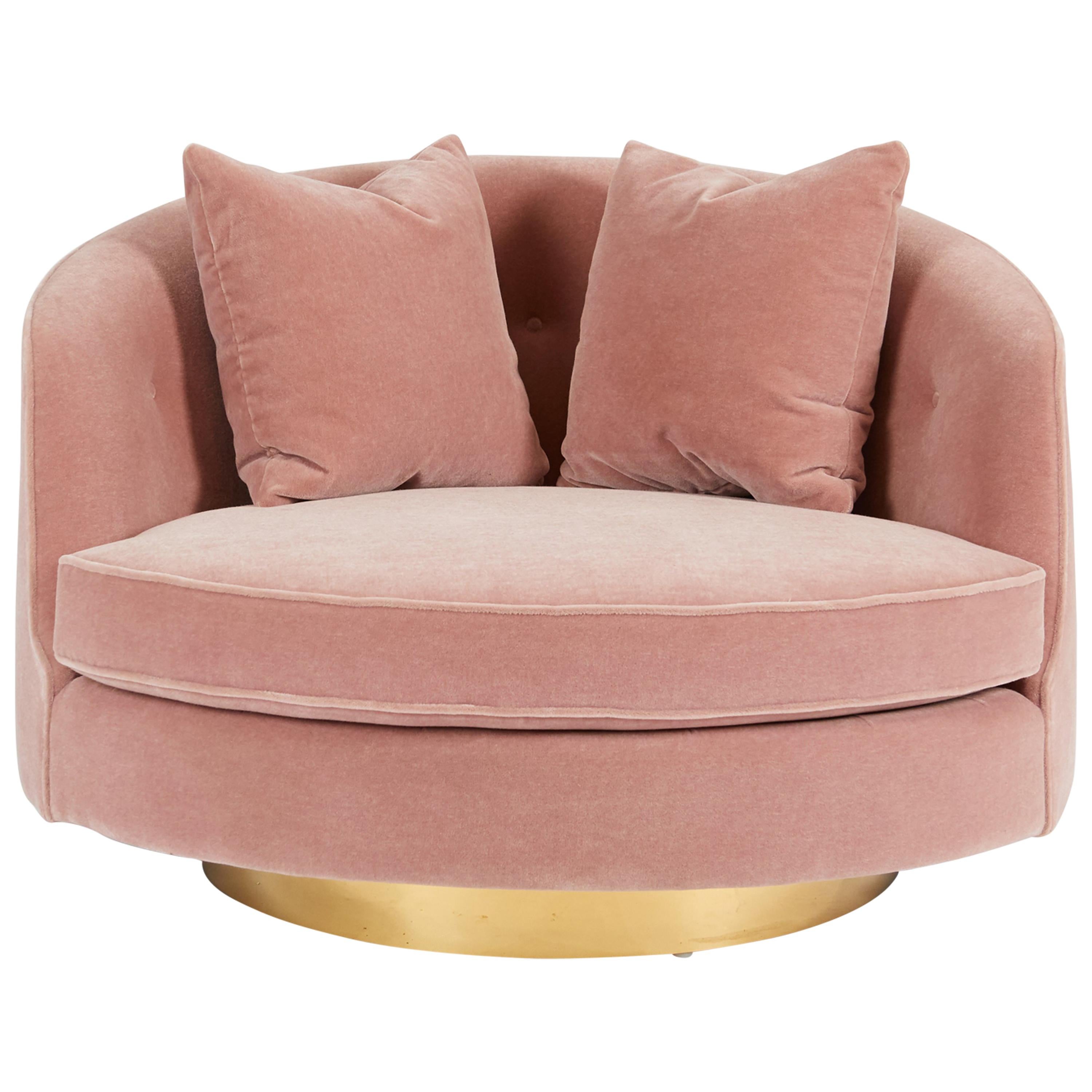 Milo Baughman Oversized Swivel Lounge Chair