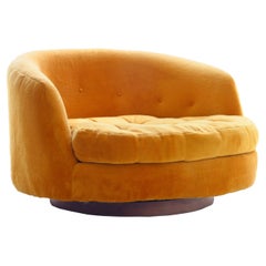 Retro Milo Baughman Oversized Swivel Lounge Chair