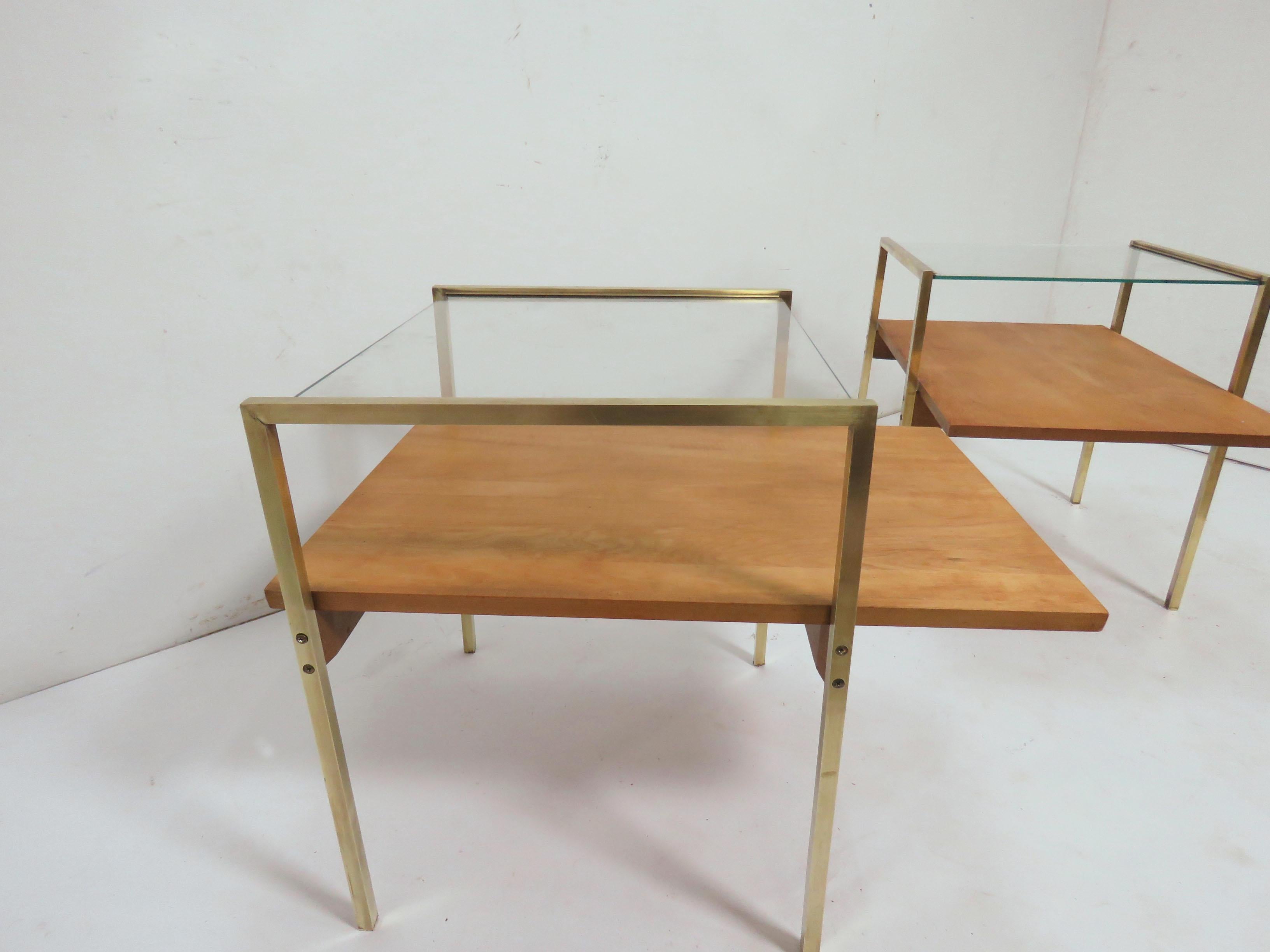 Milo Baughman Attributed Pair of End Tables for Murray Furniture, circa 1950s In Good Condition In Peabody, MA