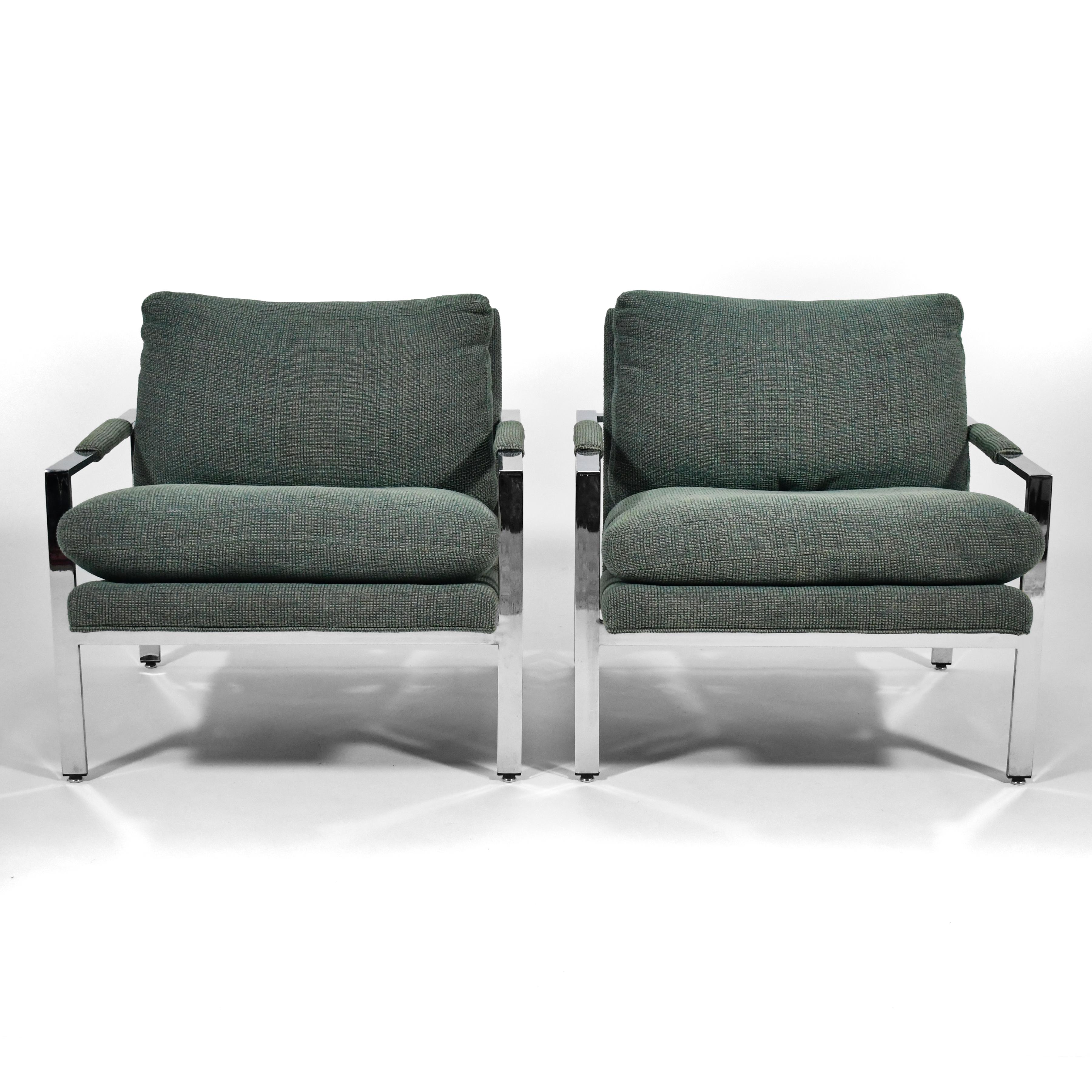 Mid-Century Modern Milo Baughman Pair of Lounge Chairs by Thayer Coggin