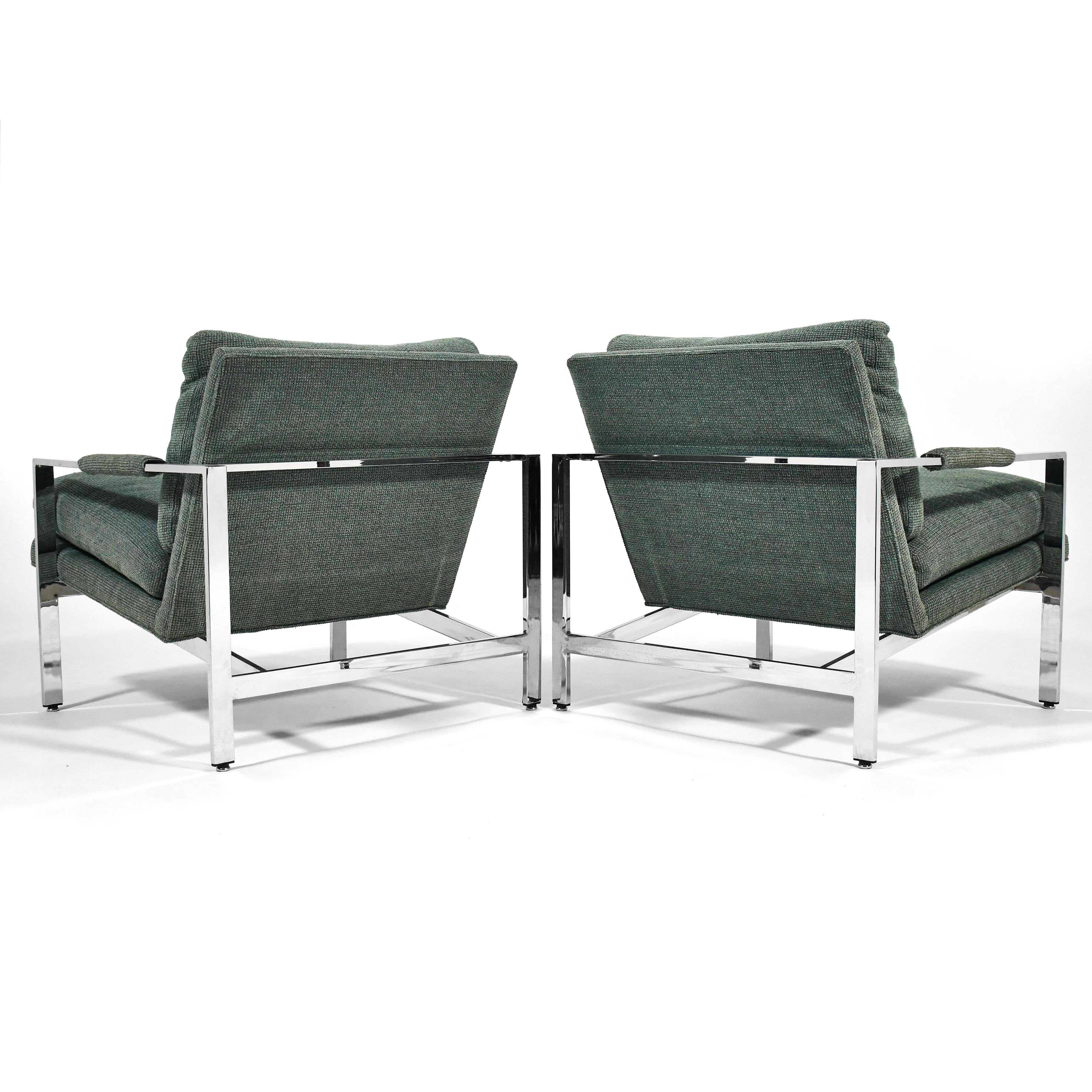 Milo Baughman Pair of Lounge Chairs by Thayer Coggin In Good Condition In Highland, IN