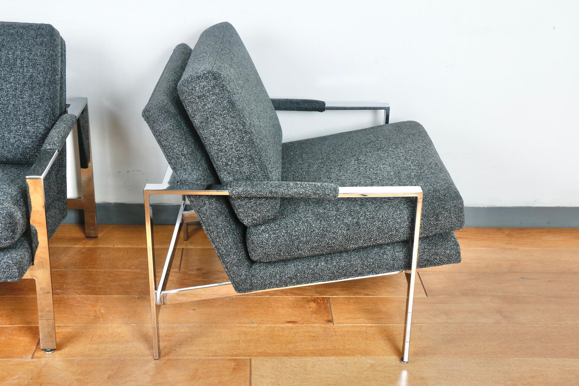 Mid-Century Modern Milo Baughman Pair of Lounge Chairs