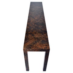 Milo Baughman Parsons Burl Tortoise Console Table Milo Baughman Parsons Burl Tortoise Console Table