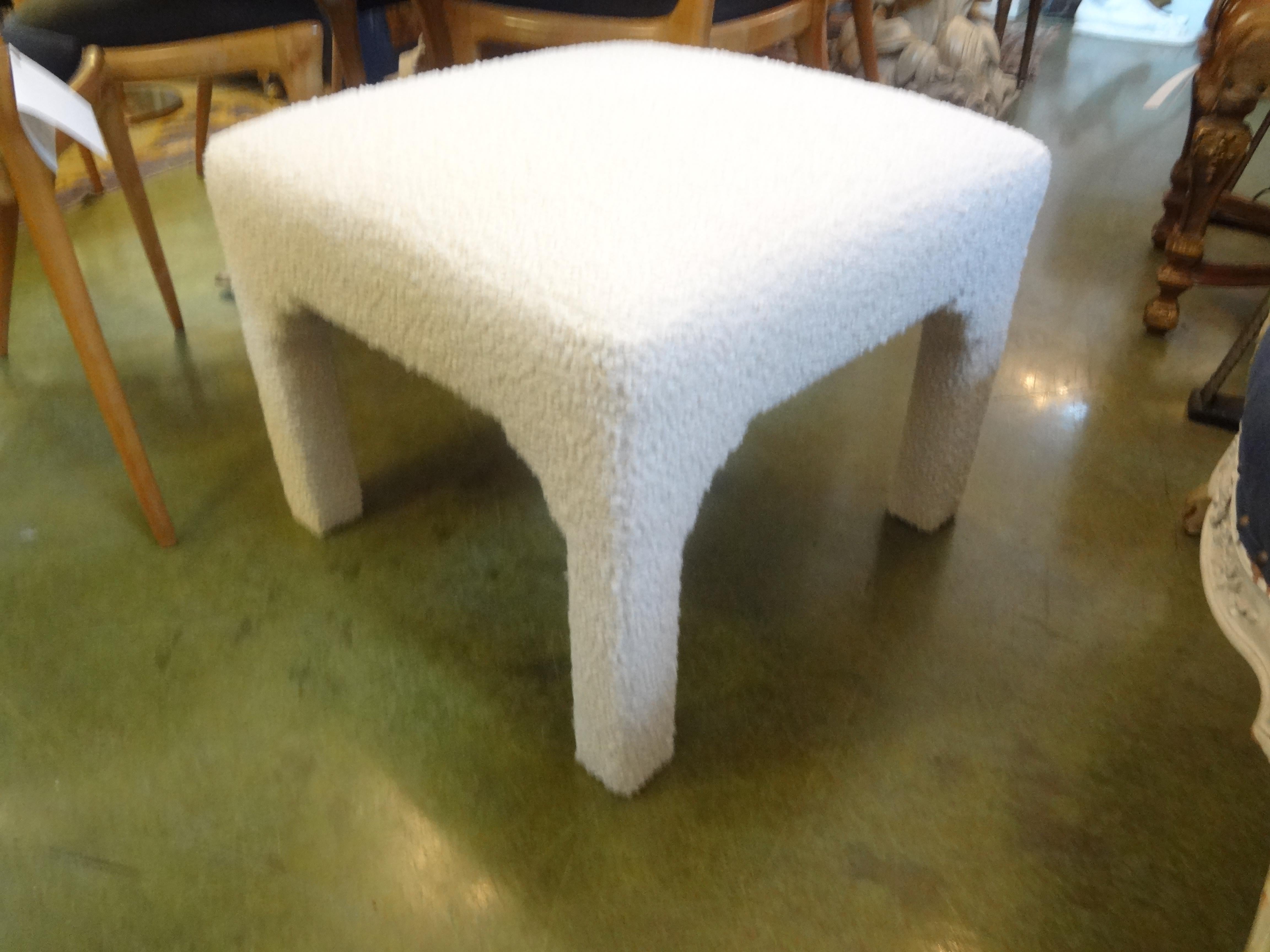 Late 20th Century Milo Baughman Parsons Style Upholstered Ottoman For Sale