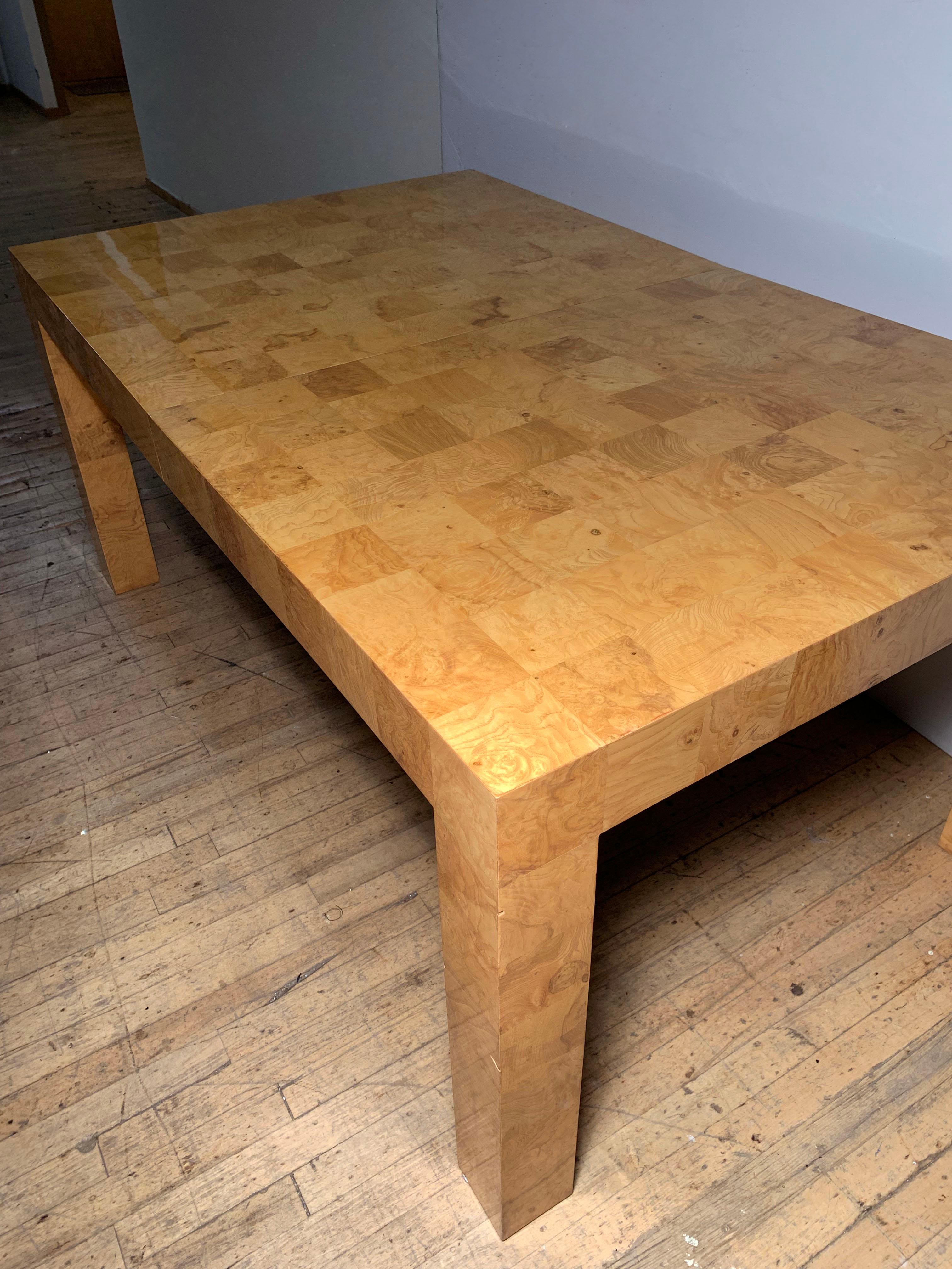 Wood MIlo Baughman Patchwork Dining Table for Thayer Coggin