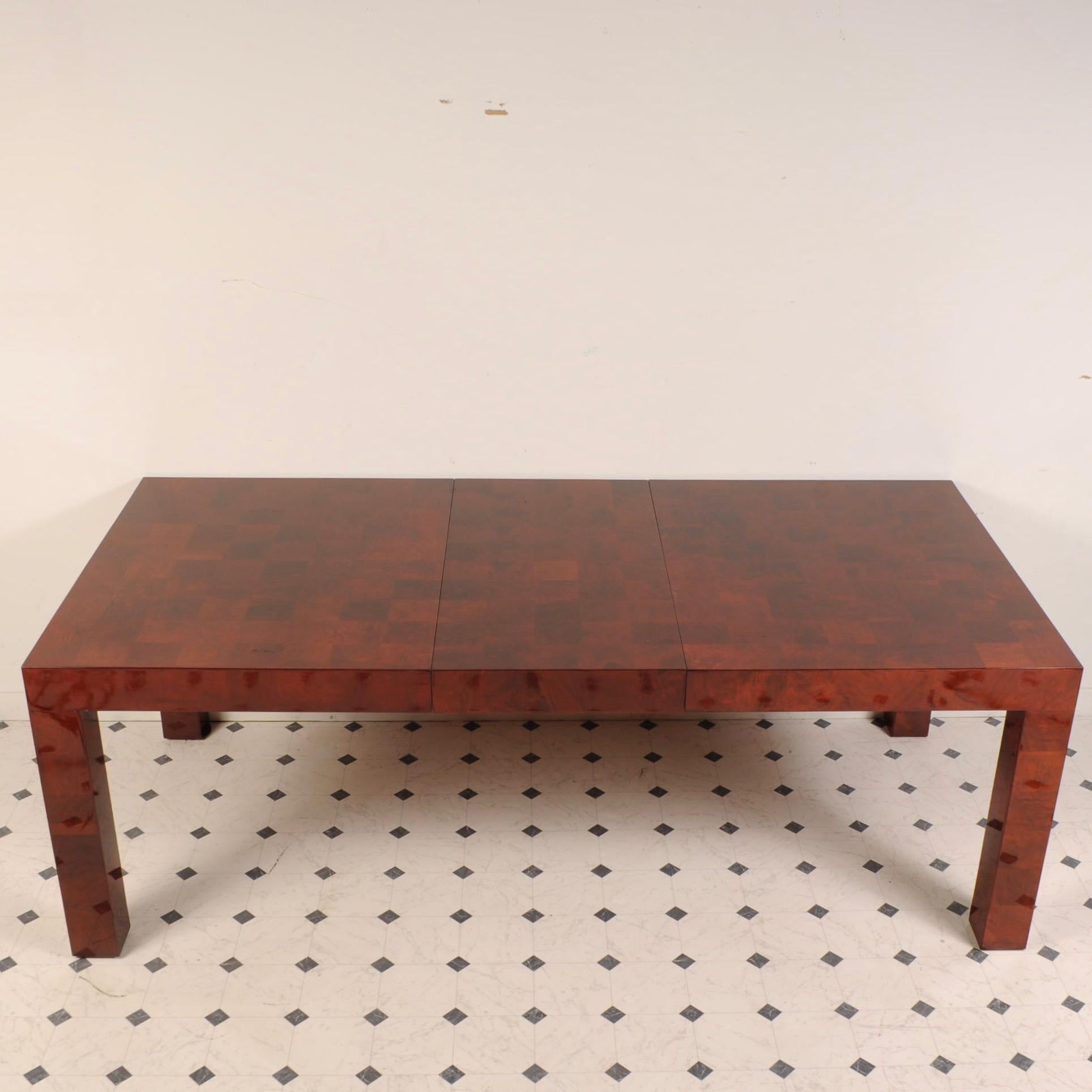 Mid-Century Modern Milo Baughman Patchwork Parsons Dining Table for Thayer Coggin