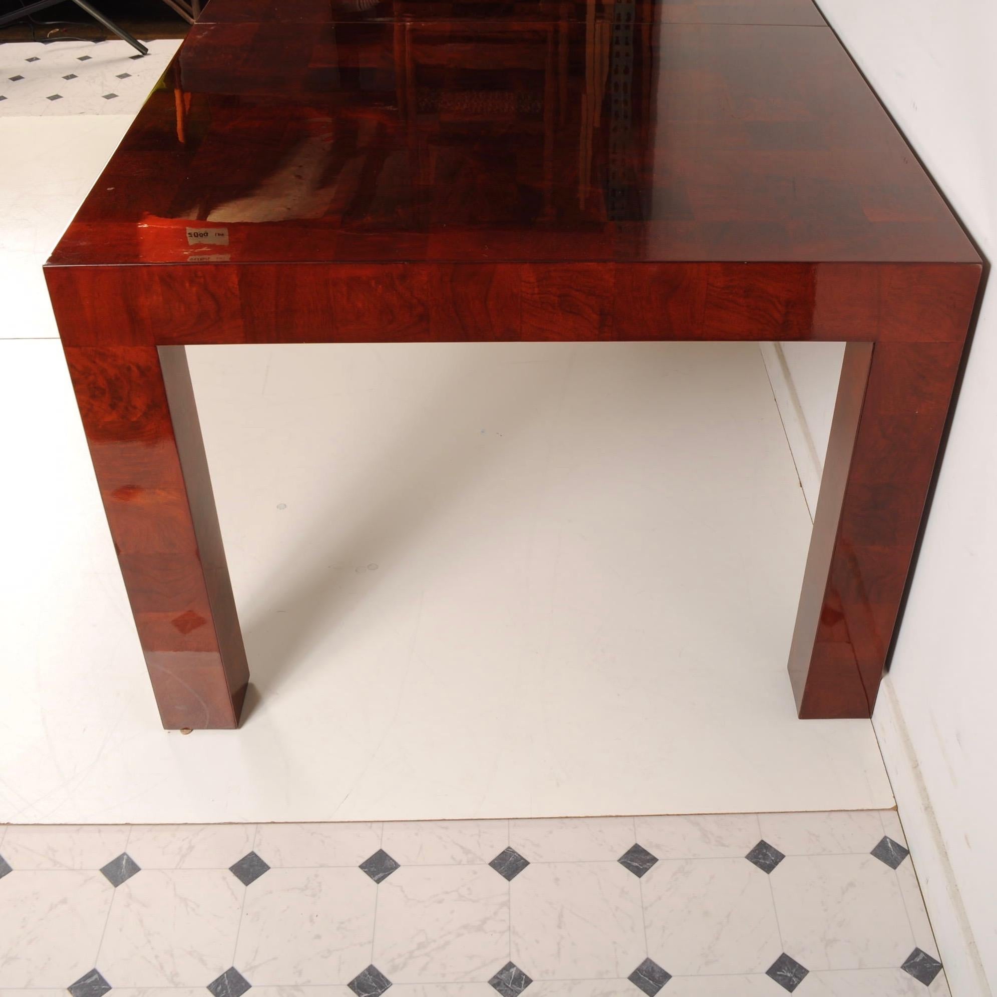 American Milo Baughman Patchwork Parsons Dining Table for Thayer Coggin