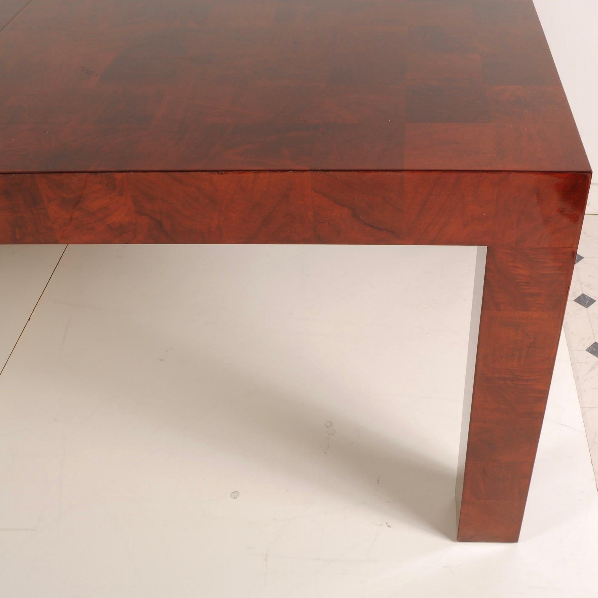 Milo Baughman Patchwork Parsons Dining Table for Thayer Coggin In Good Condition In New London, CT