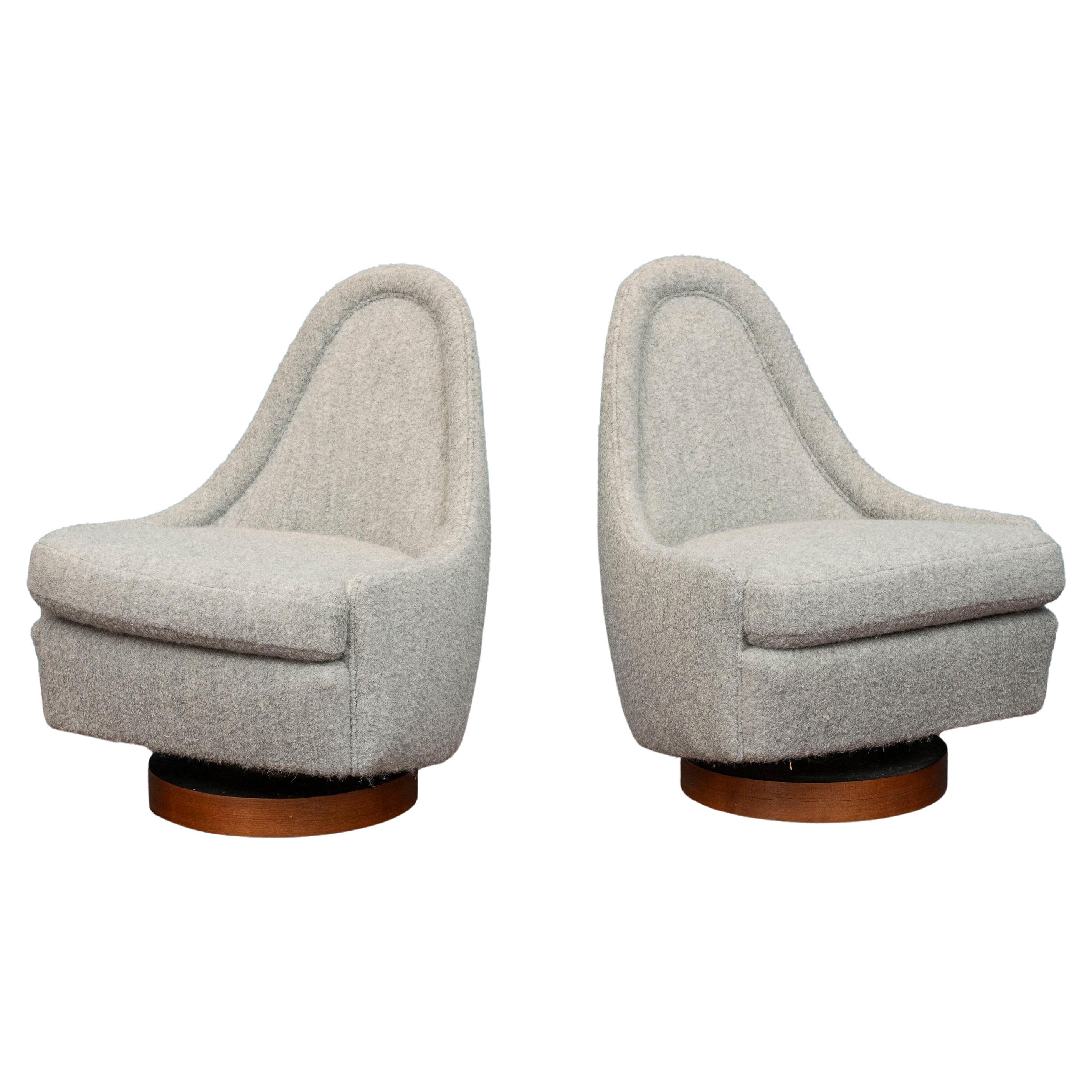 Milo Baughman Petite Swivel and Tilt Lounge Chairs for Thayer Cogin