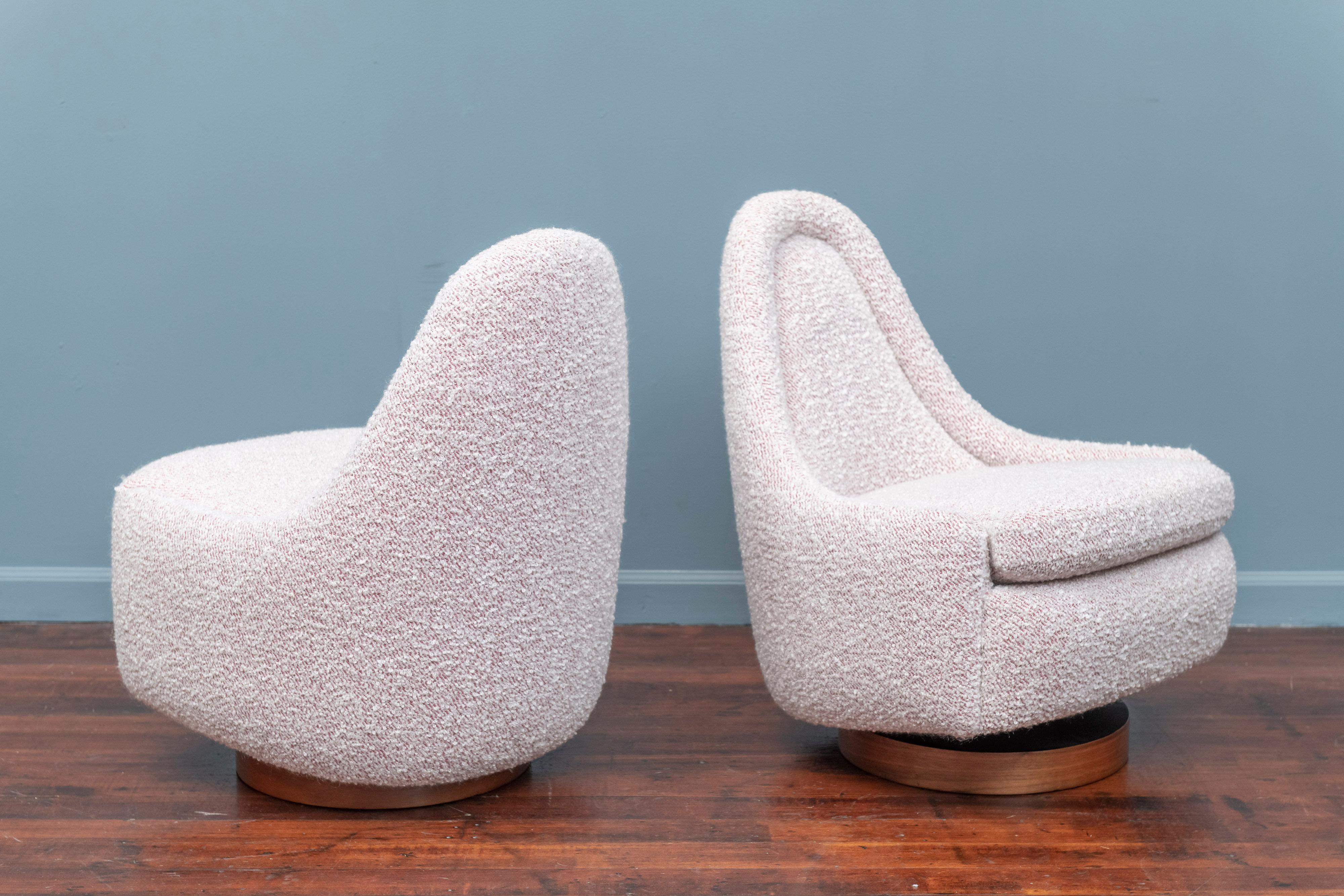 Milo Baughman Petite Swivel Tilt Lounge Chairs In Good Condition In San Francisco, CA