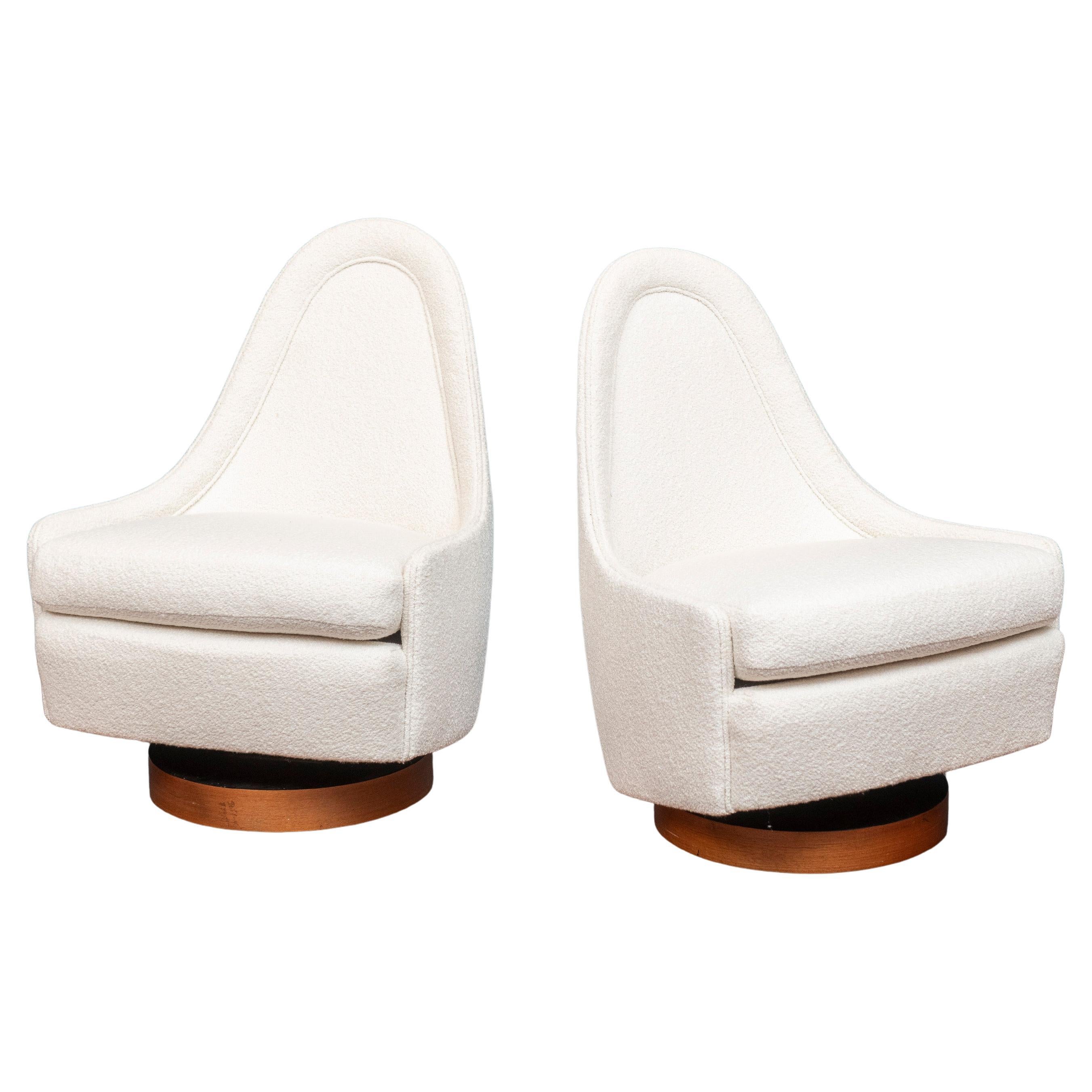 Milo Baughman Petite Swivel Tilt Lounge Chairs for Thayer Coggin