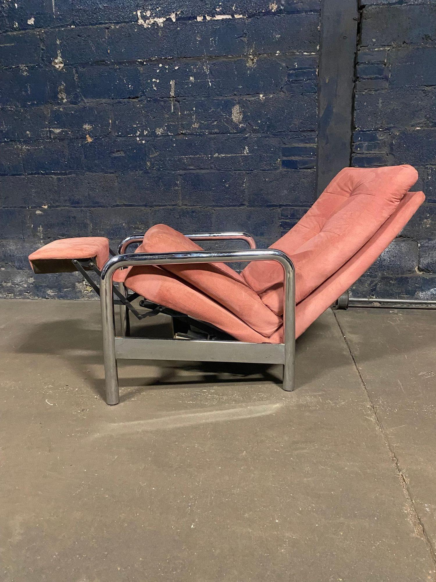 Fine XX secolo Milo Baughman Reclinabile in Ultrasuede Rosa in vendita