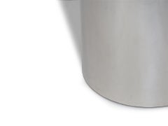 Mesa auxiliar de tambor Milo Baughman de acero inoxidable pulido y cromado