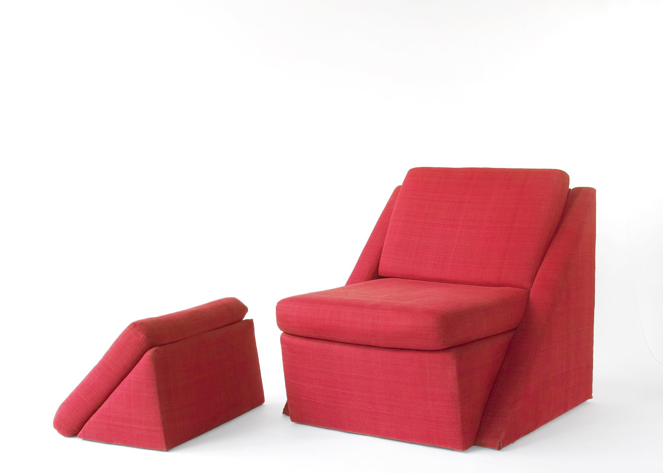 Milo Baughman Postmodern Chair and Ottoman 6