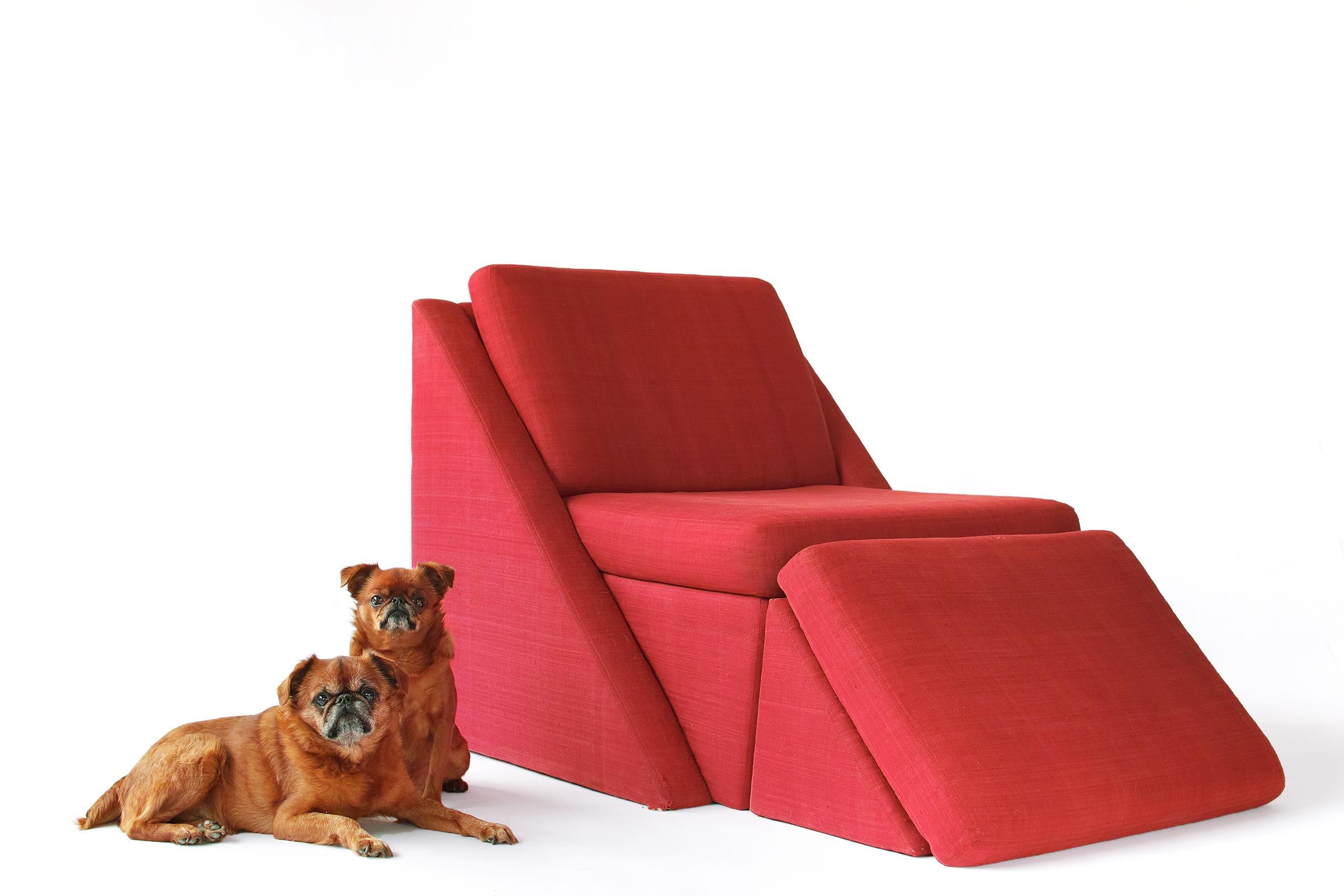 Post-Modern Milo Baughman Postmodern Chair and Ottoman