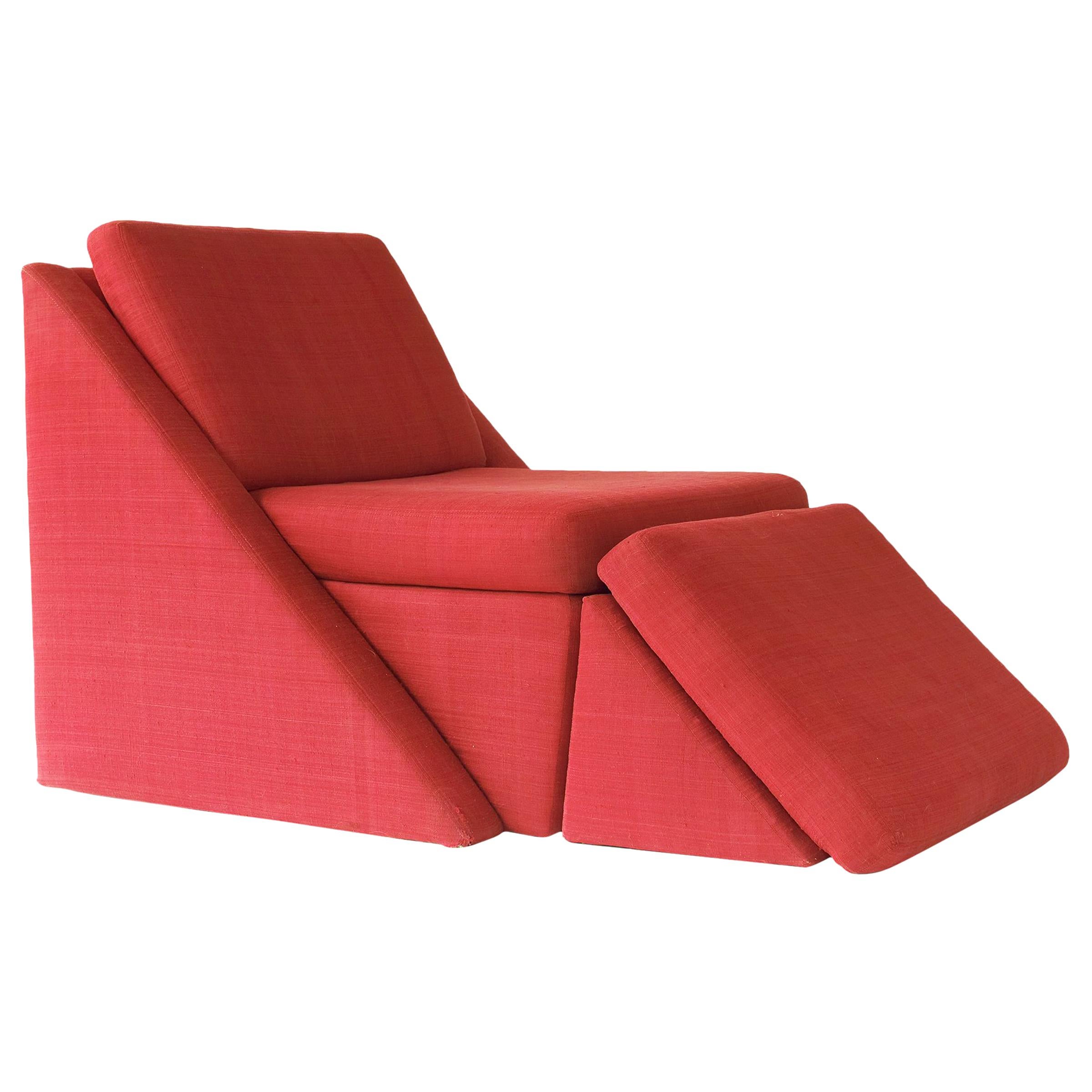 Milo Baughman Postmodern Chair and Ottoman