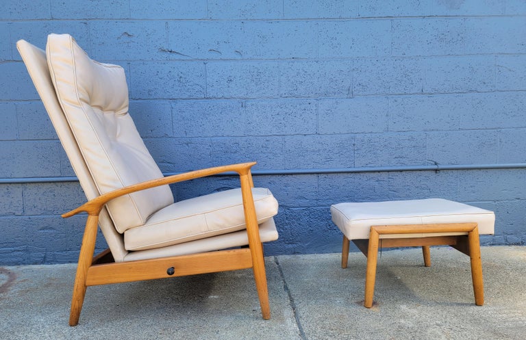 Milo Baughman Recliner and Footstool For Sale at 1stDibs
