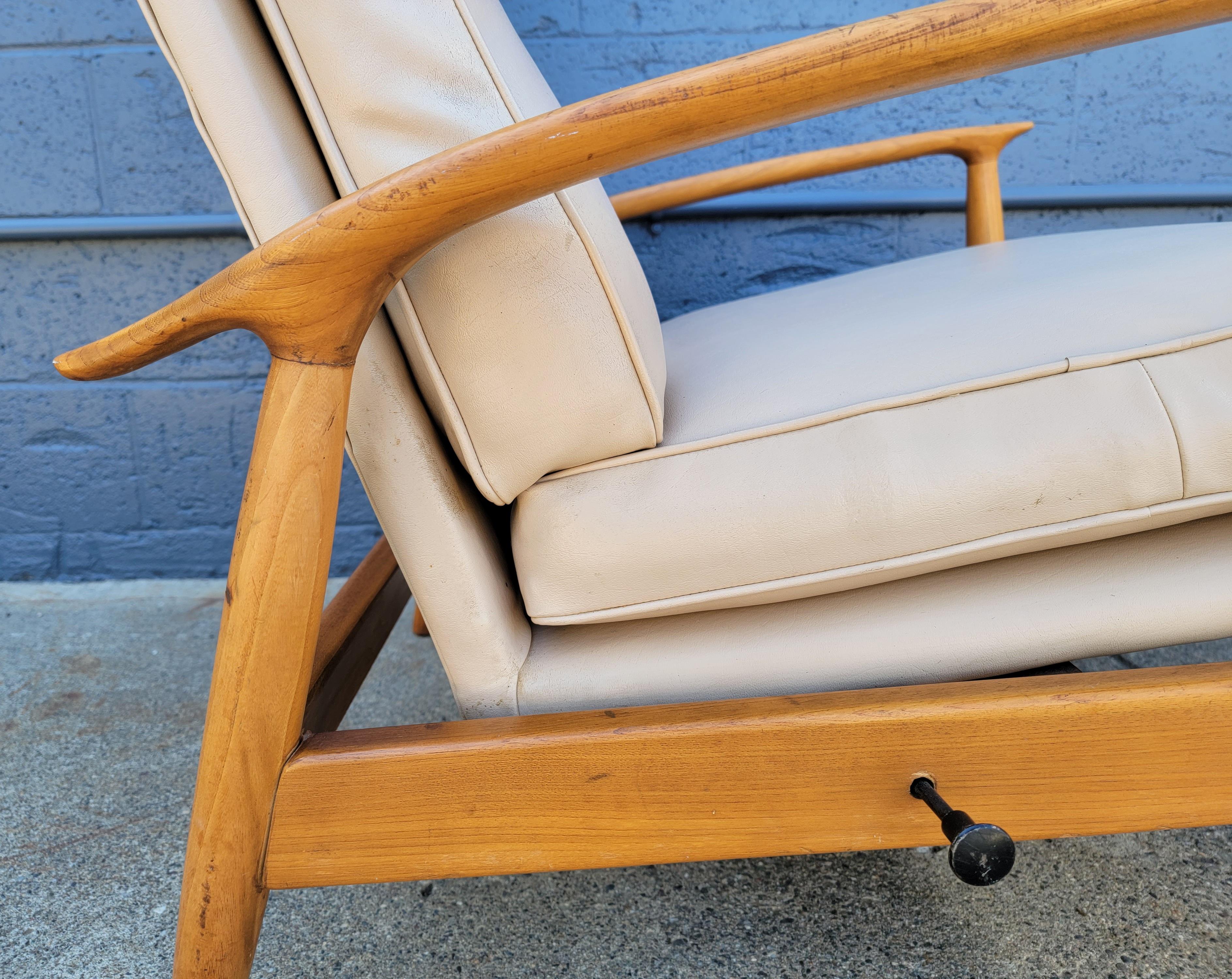 Milo Baughman Recliner & Footstool In Good Condition In Fulton, CA