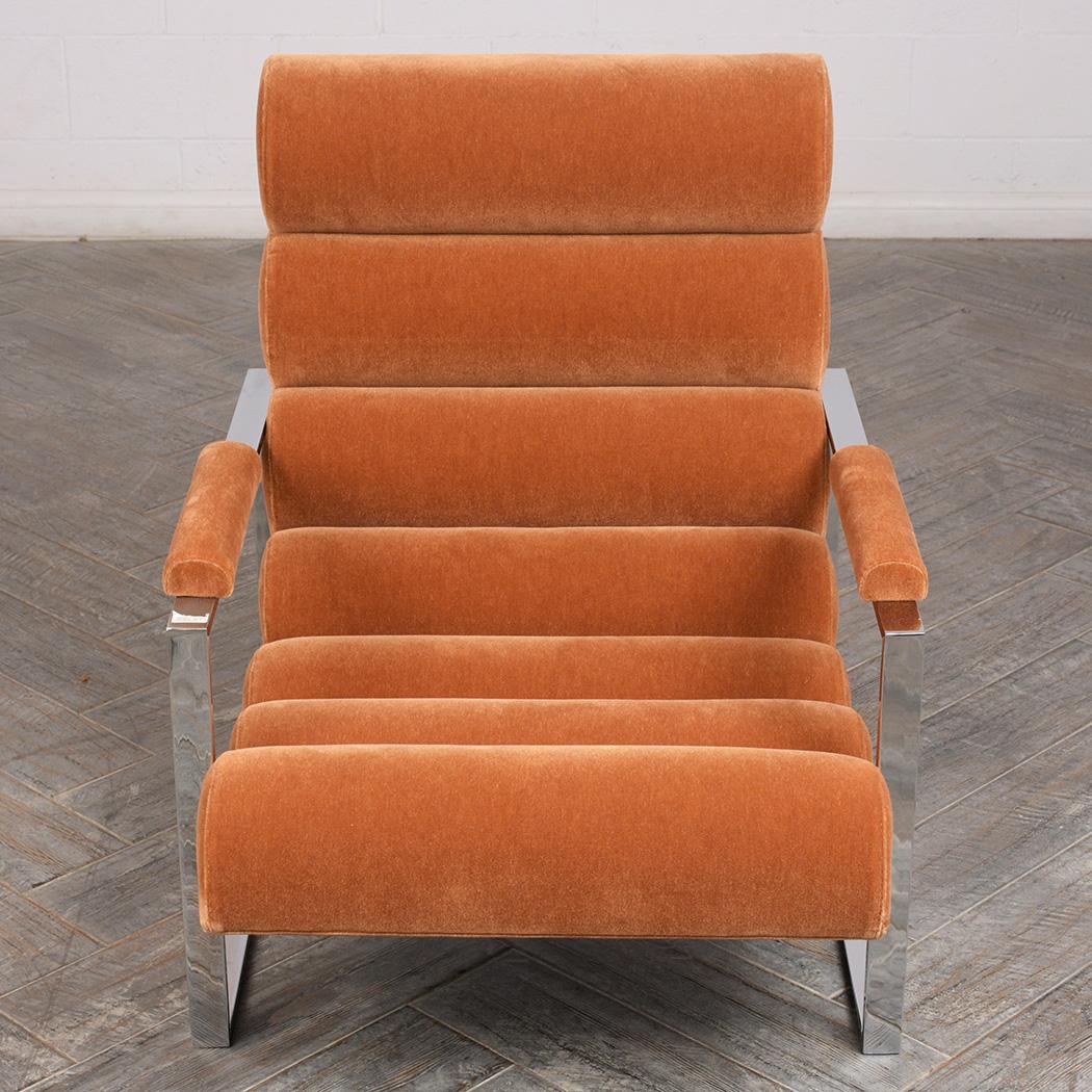 Steel Milo Baughman Recliner Lounge Chair