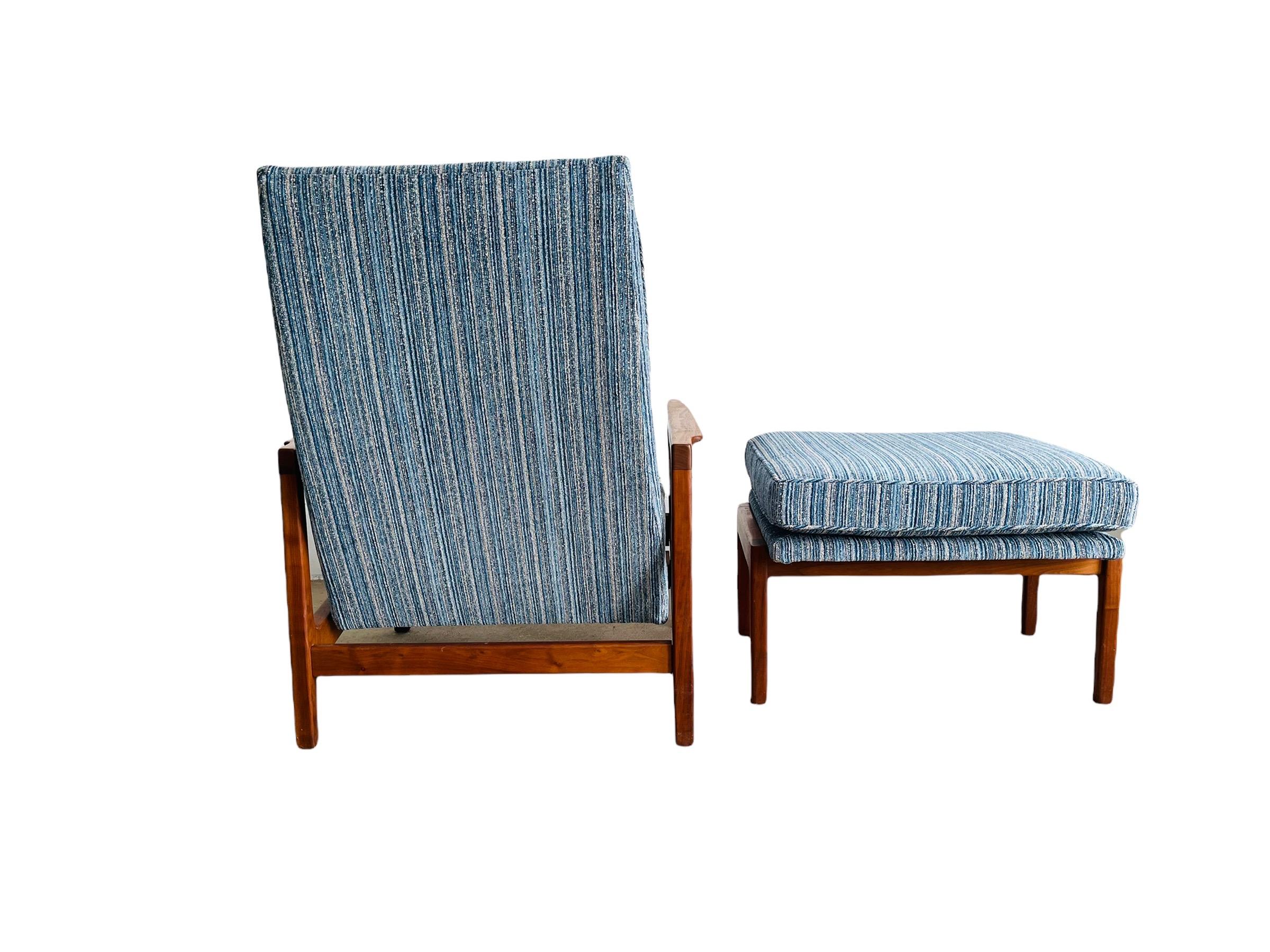 20th Century Milo Baughman Reclining Lounge Chair & Ottoman for James Inc
