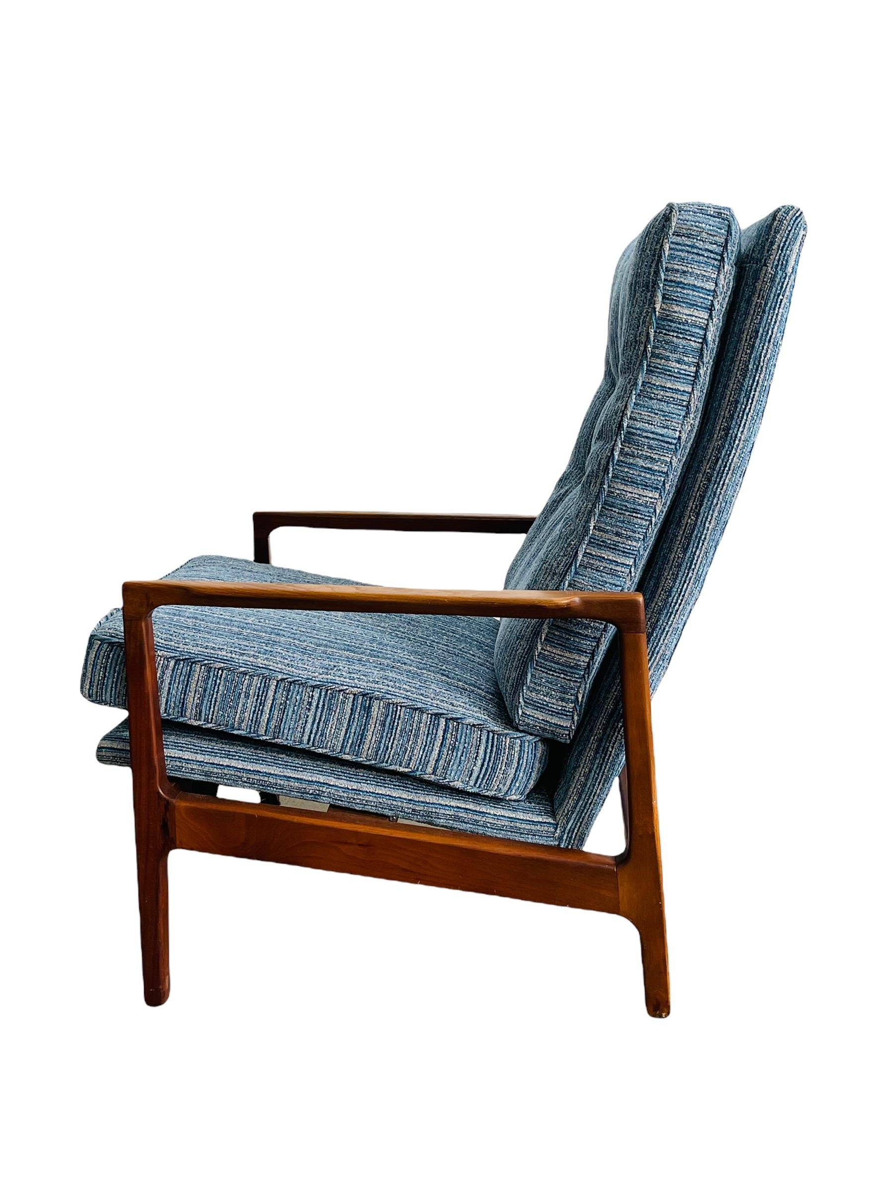 Fabric Milo Baughman Reclining Lounge Chair & Ottoman for James Inc