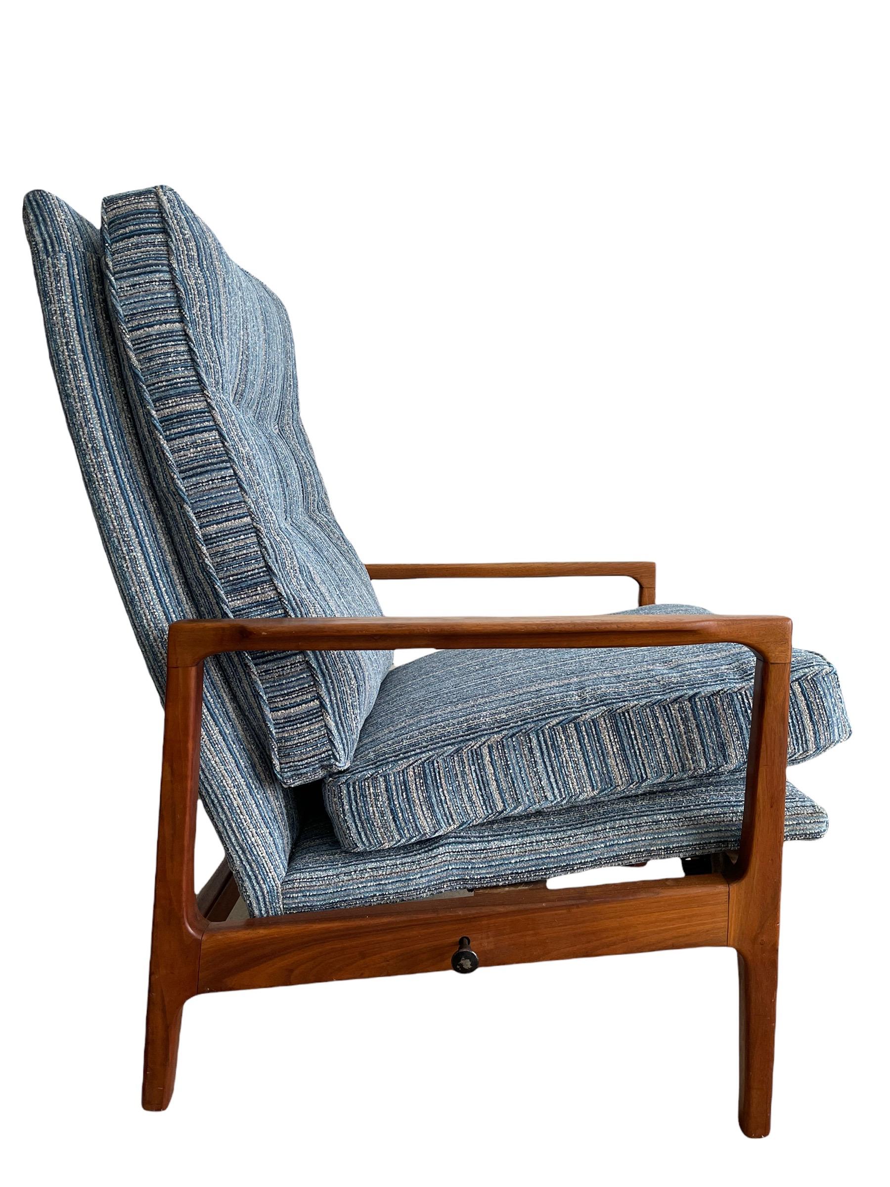 Milo Baughman Reclining Lounge Chair & Ottoman for James Inc 1