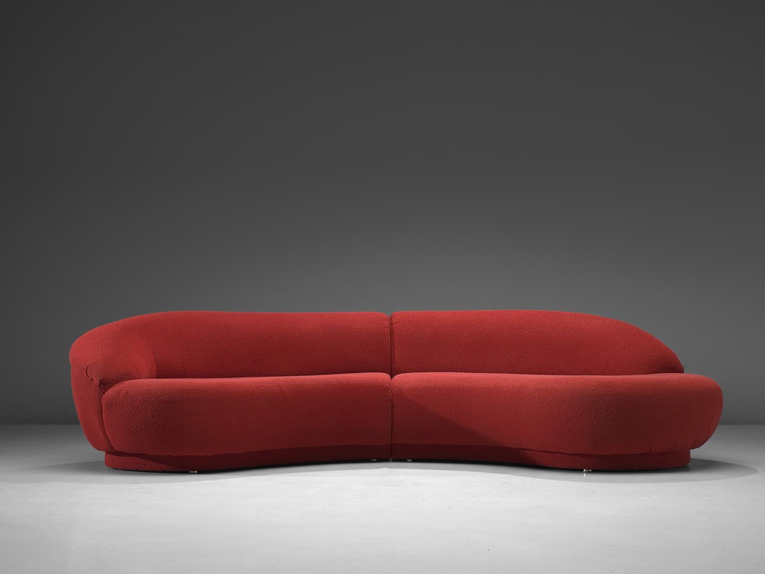 Milo Baughman for Thayer-Coggin, two-piece Serpentine sectional curved sofa, United States, 1970s.

This outstanding Milo Baughman two-piece Serpentine sectional curved sofa is a wonderful example of Baughman's design skills. This sofa comes with