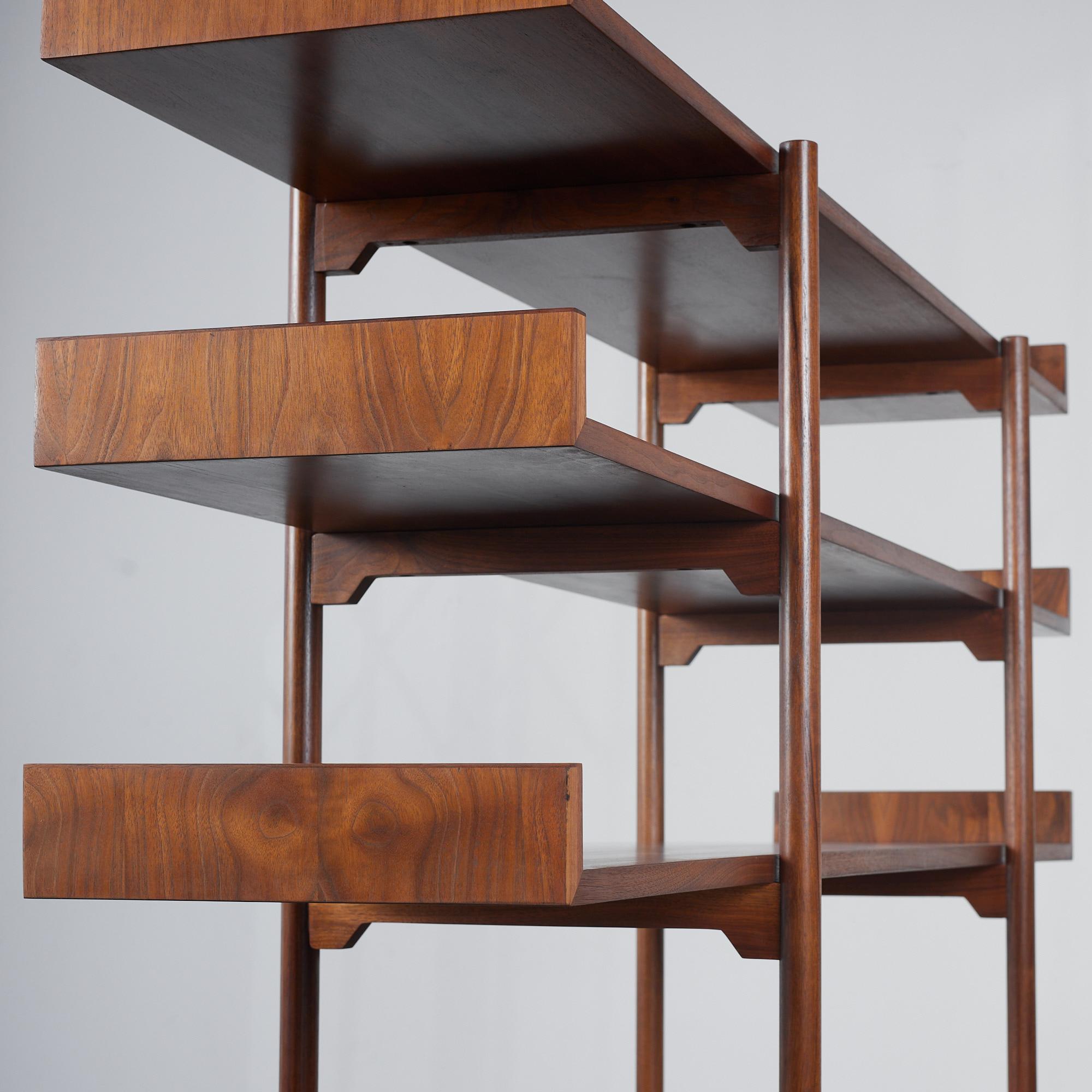 Walnut Milo Baughman Room Divider and Storage Unit for Glenn of California