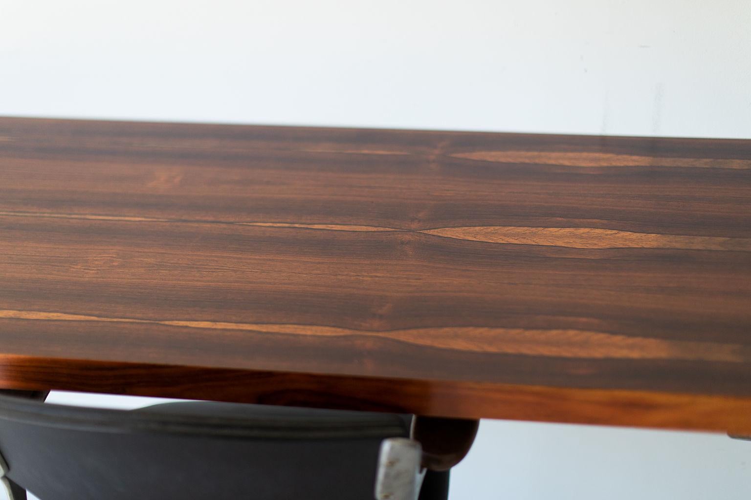 Mid-20th Century Milo Baughman Rosewood and Brass Floating Desk for Thayer Coggin