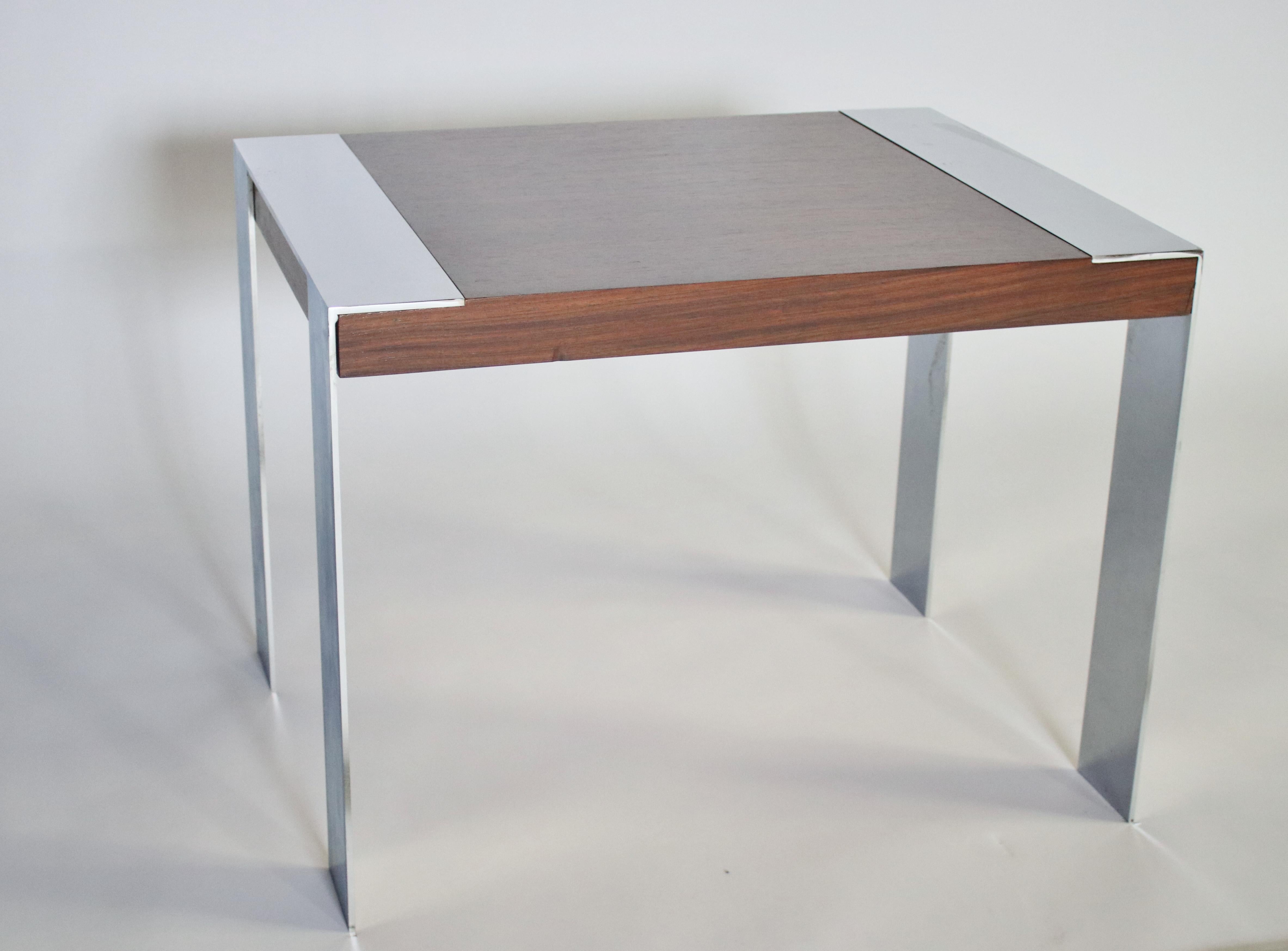 Mid-Century Modern Milo Baughman Rosewood and Chrome Side Table