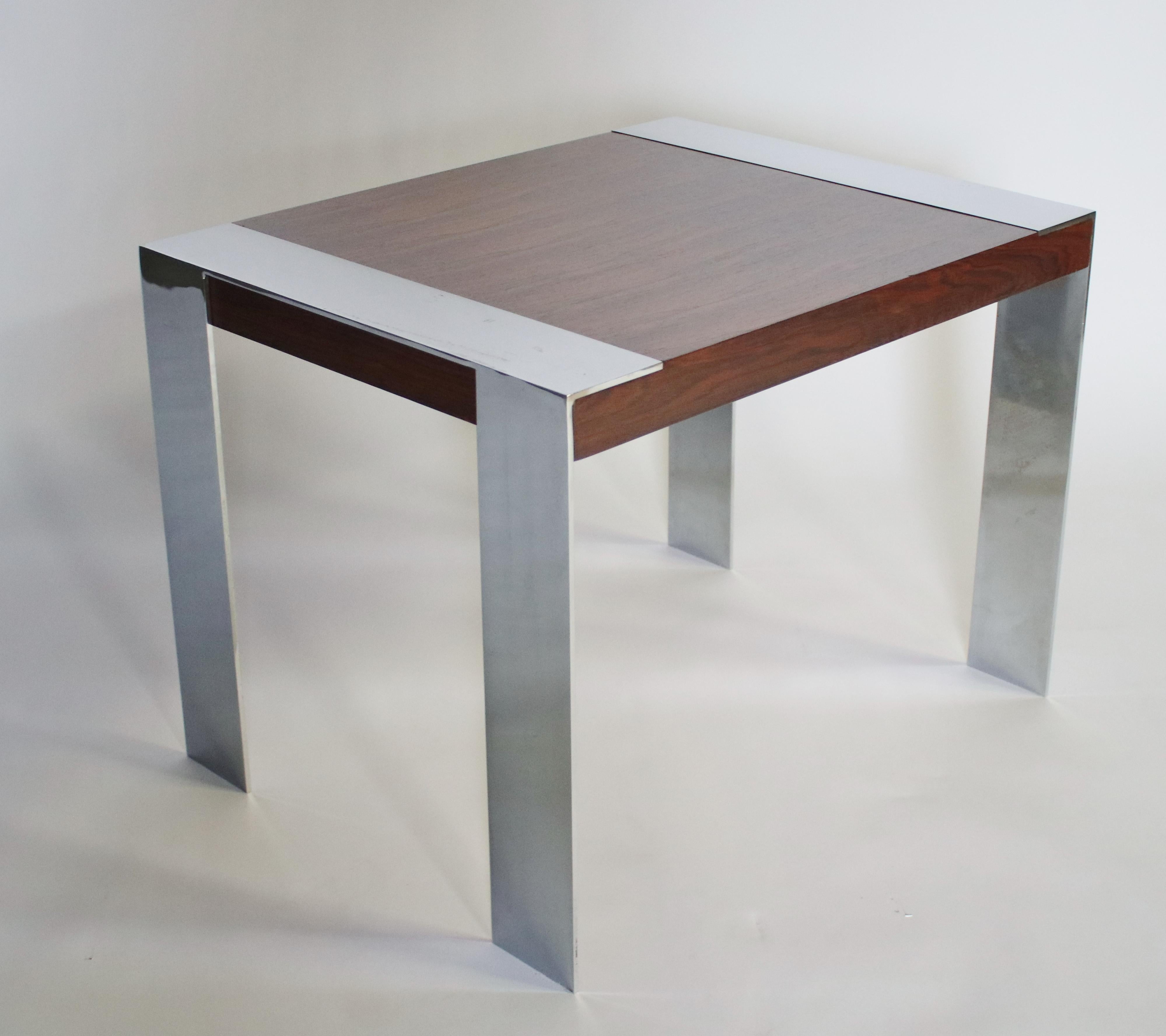 Milo Baughman Rosewood and Chrome Side Table 2