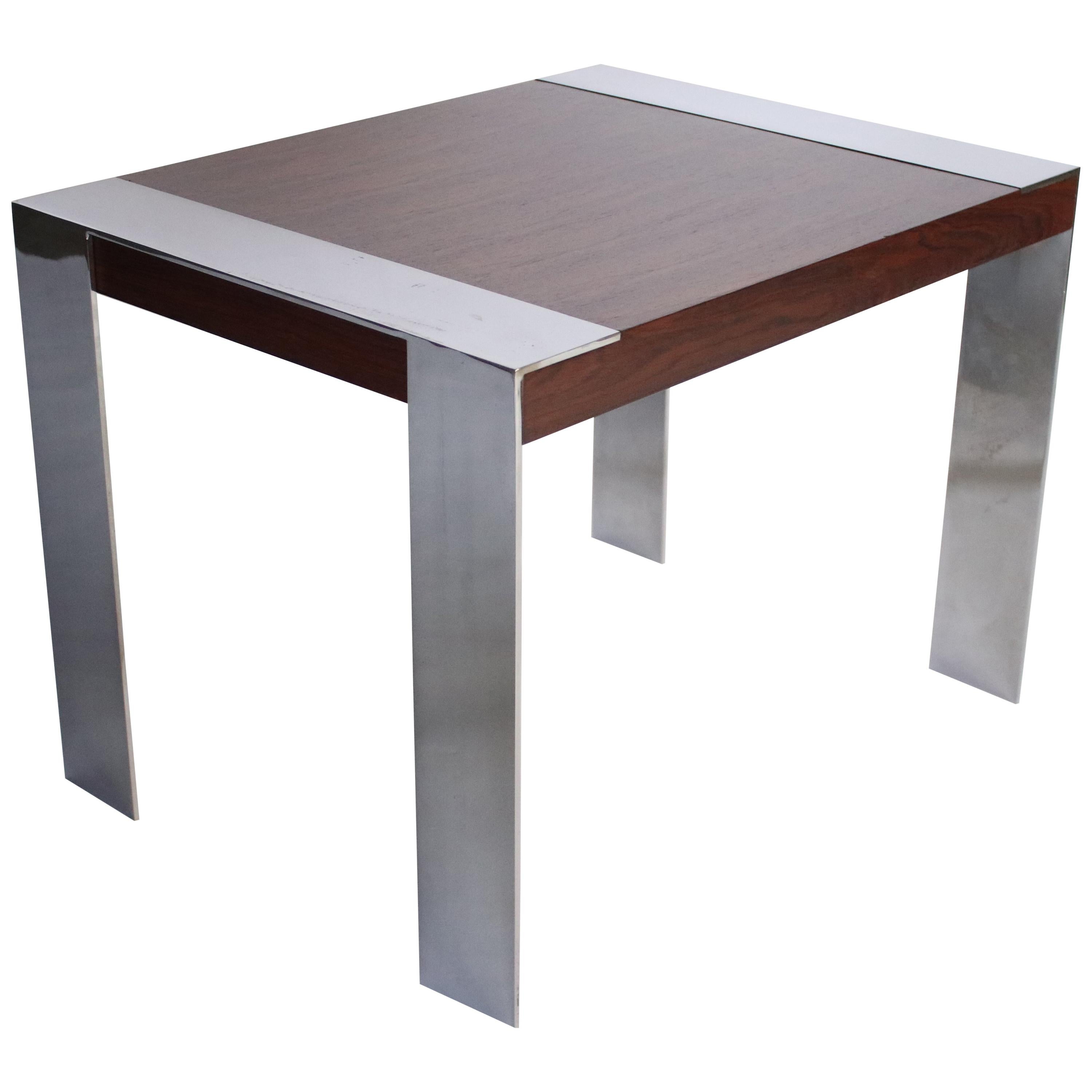 Milo Baughman Rosewood and Chrome Side Table
