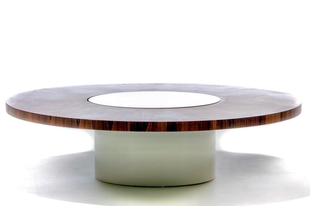 Milo Baughman Rosewood and White Lazy Susan Coffee Table circa 1960 4