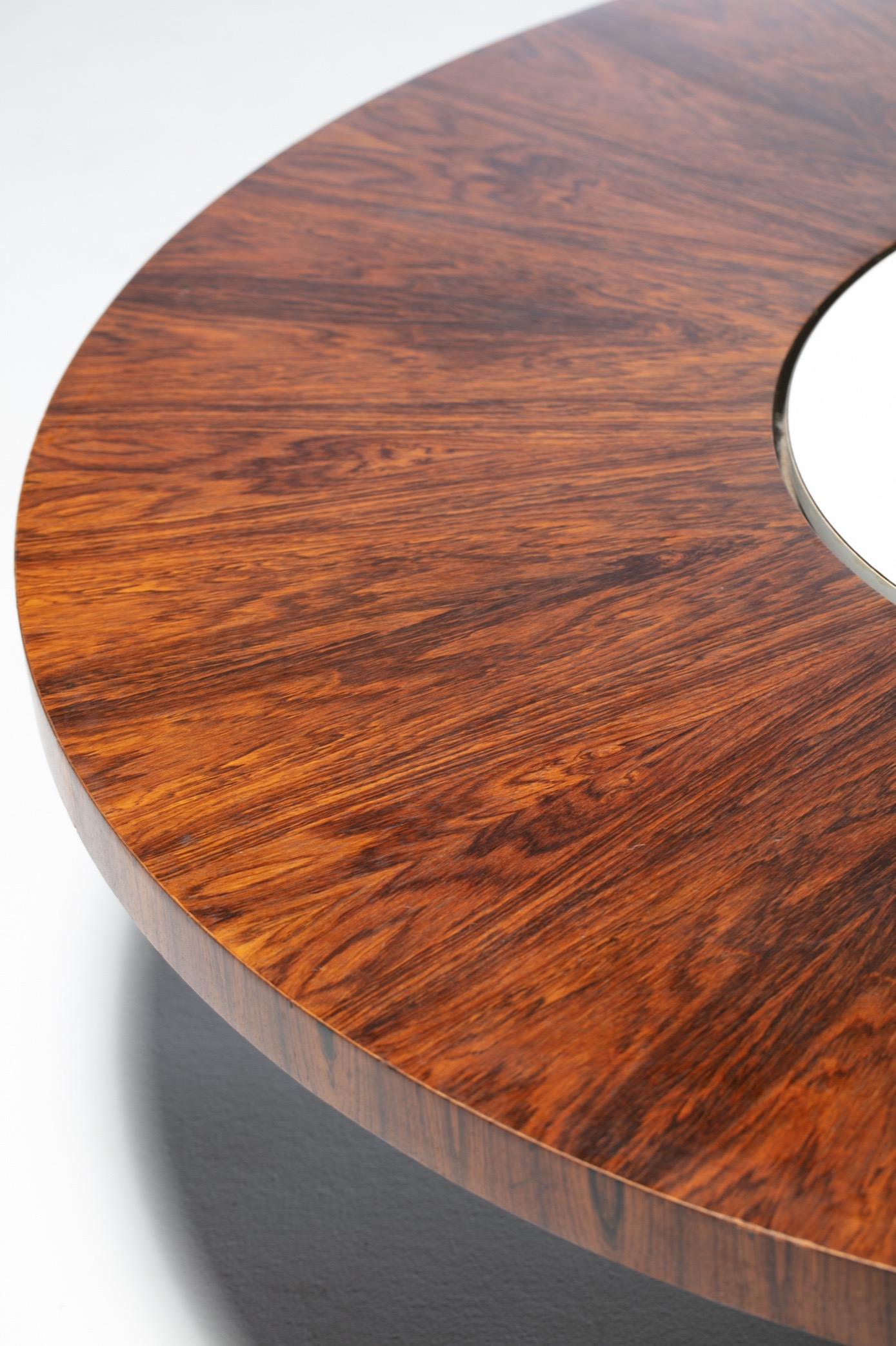 Milo Baughman Rosewood and White Lazy Susan Coffee Table circa 1960 1