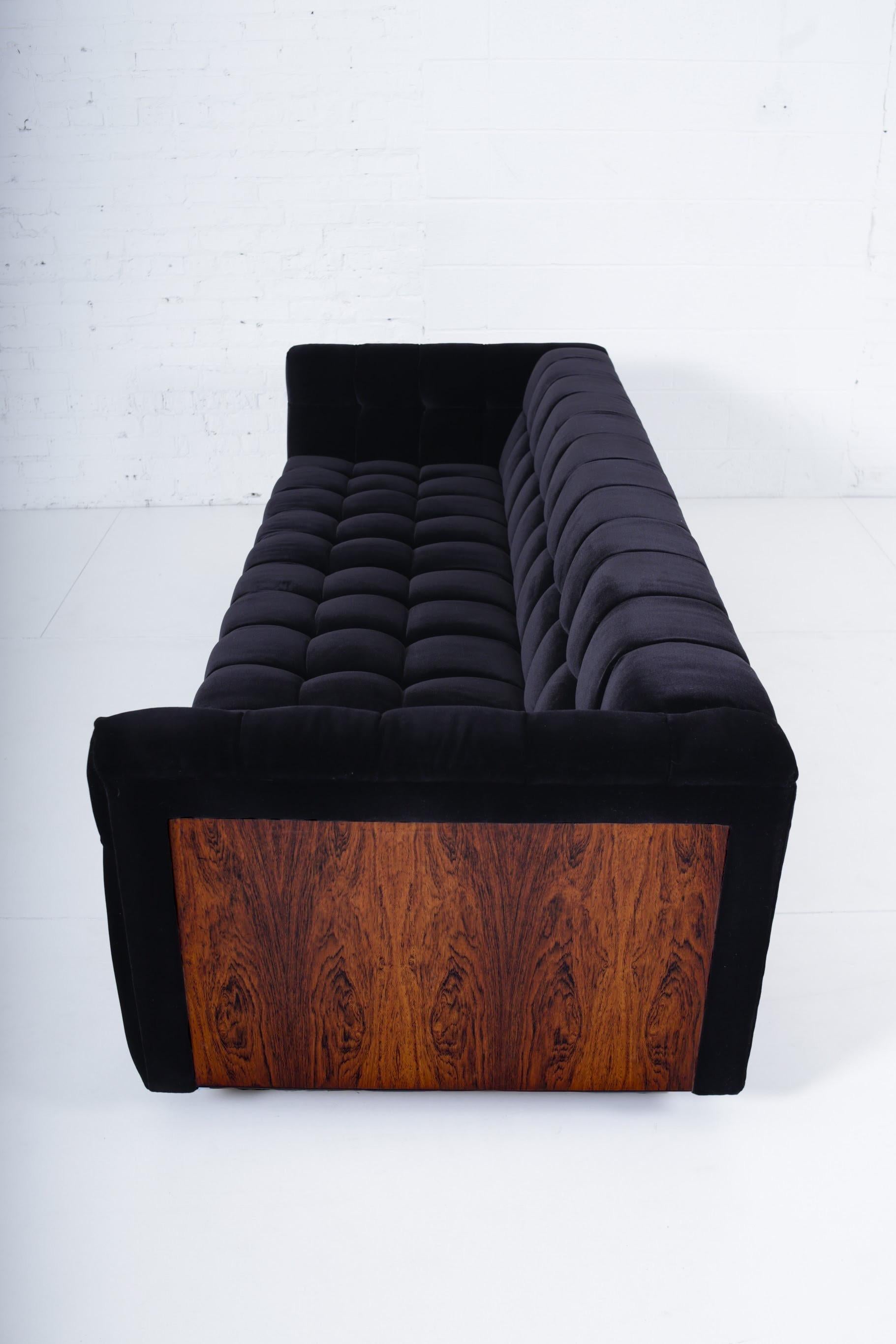 American Milo Baughman Rosewood Case Sofa, 1970s