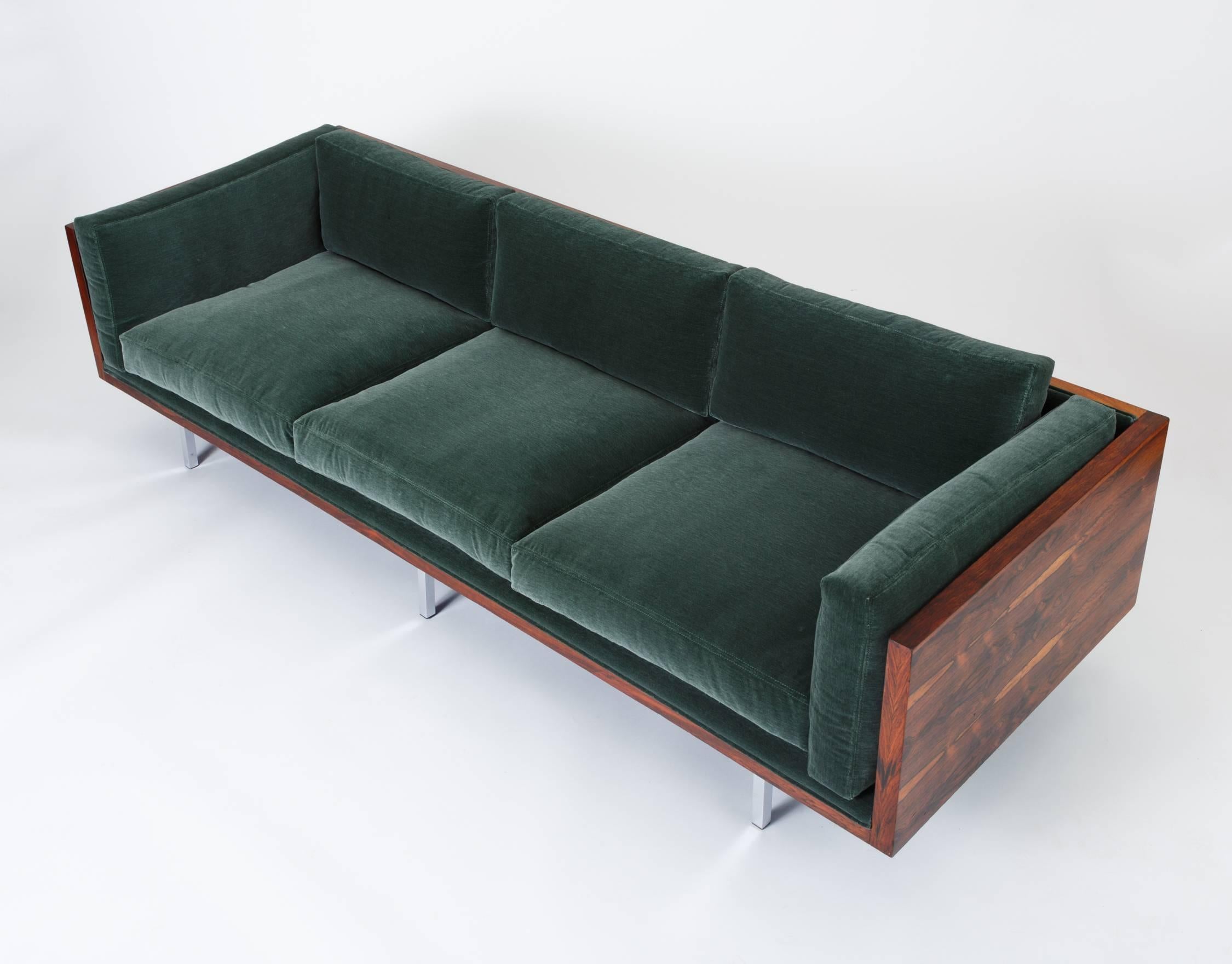 American Milo Baughman Rosewood Case Sofa for Thayer Coggin