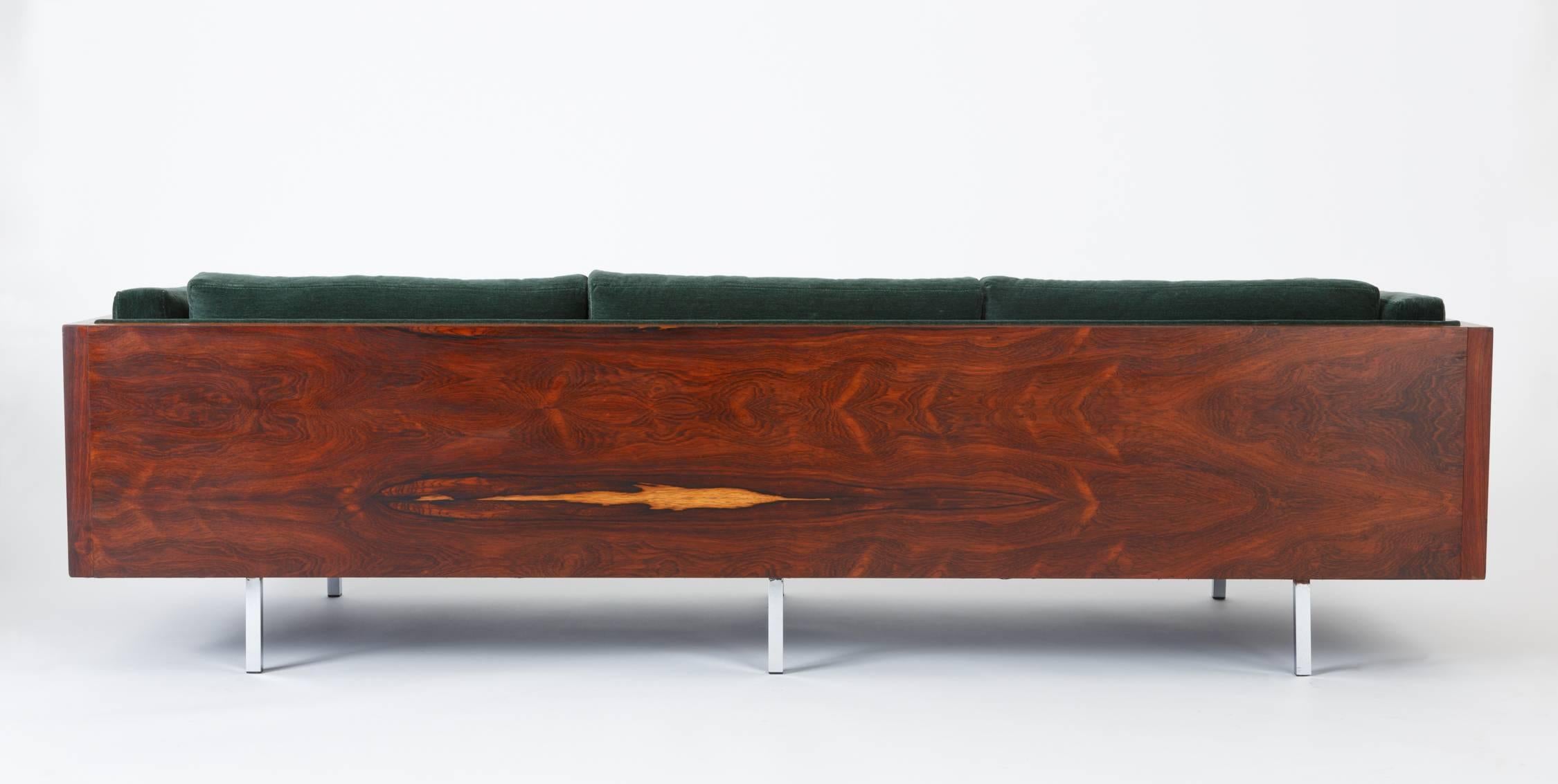 Mid-20th Century Milo Baughman Rosewood Case Sofa for Thayer Coggin