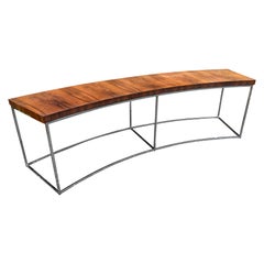 Milo Baughman Banc console incurvé en palissandre chromé Mid-Century