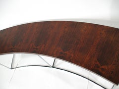 Milo Baughman Rosewood / Chrome Curved Sofa Table for Thayer Coggin