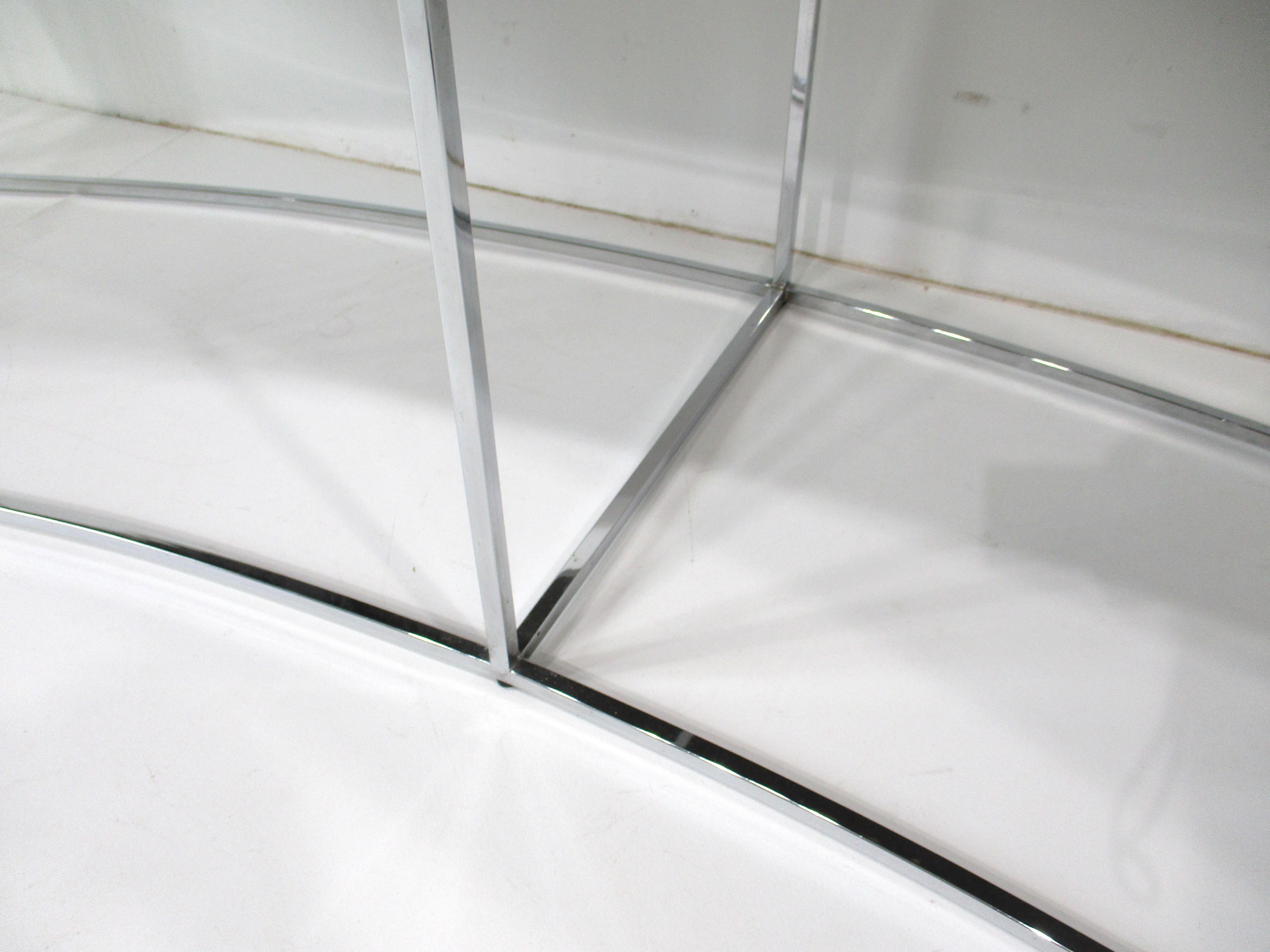 Milo Baughman Rosewood / Chrome Curved Sofa Table for Thayer Coggin For Sale 4