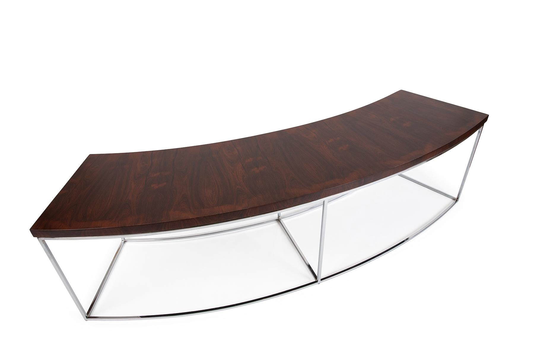 Milo Baughman Rosewood and Chrome Sofa Table 1