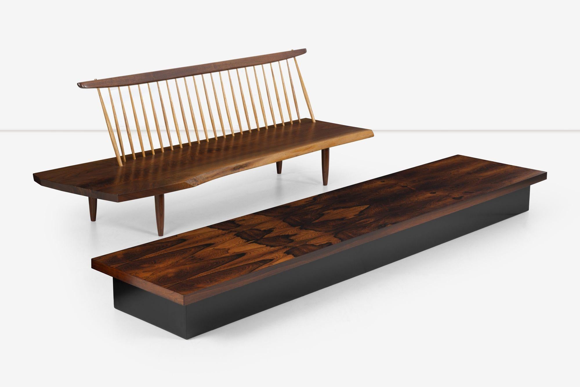 Milo Baughman Rosewood Coffee Table Platform Bench in Rosewood 2